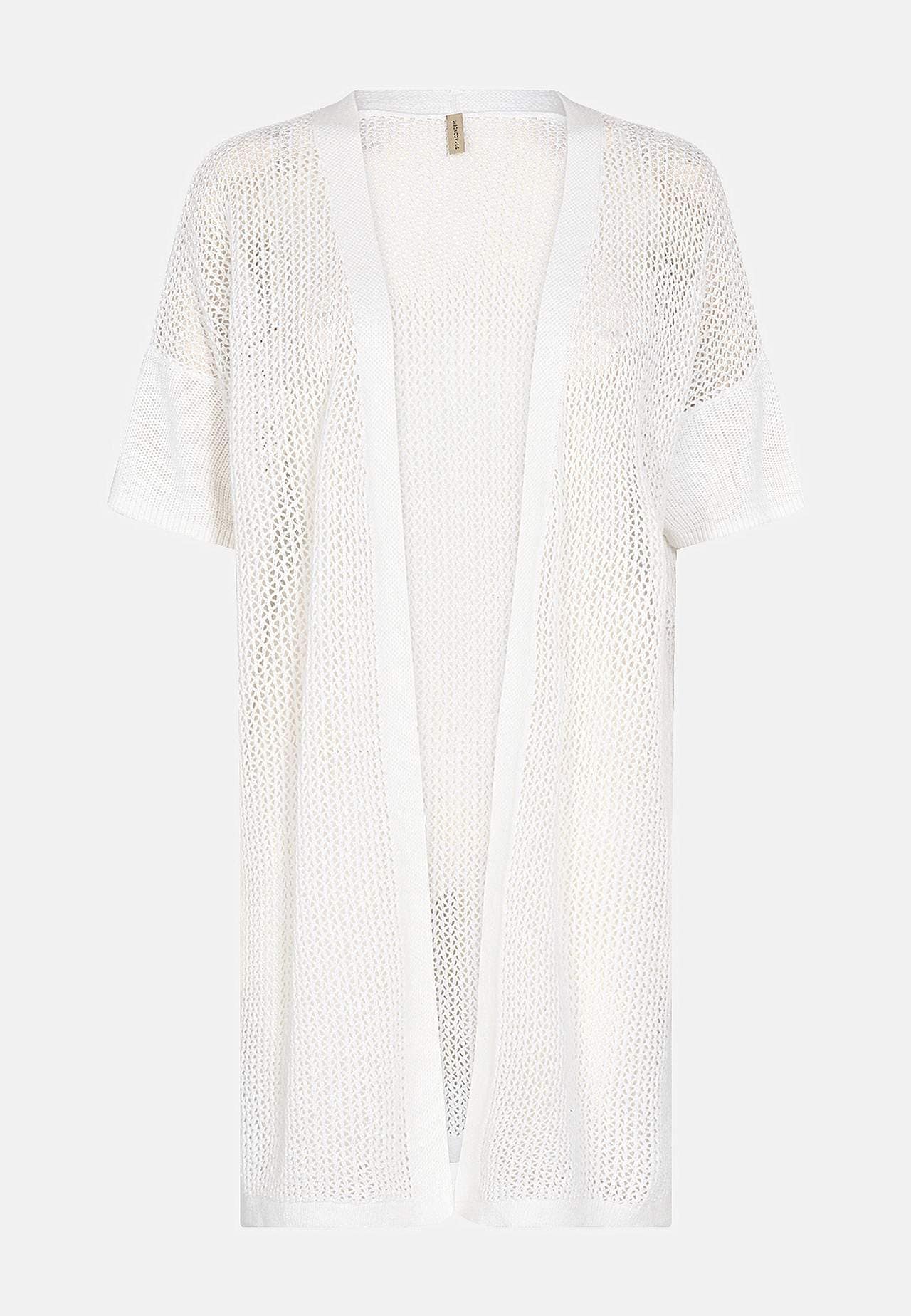 Lång cardigan med finstickat hålmönster SC-Laurette