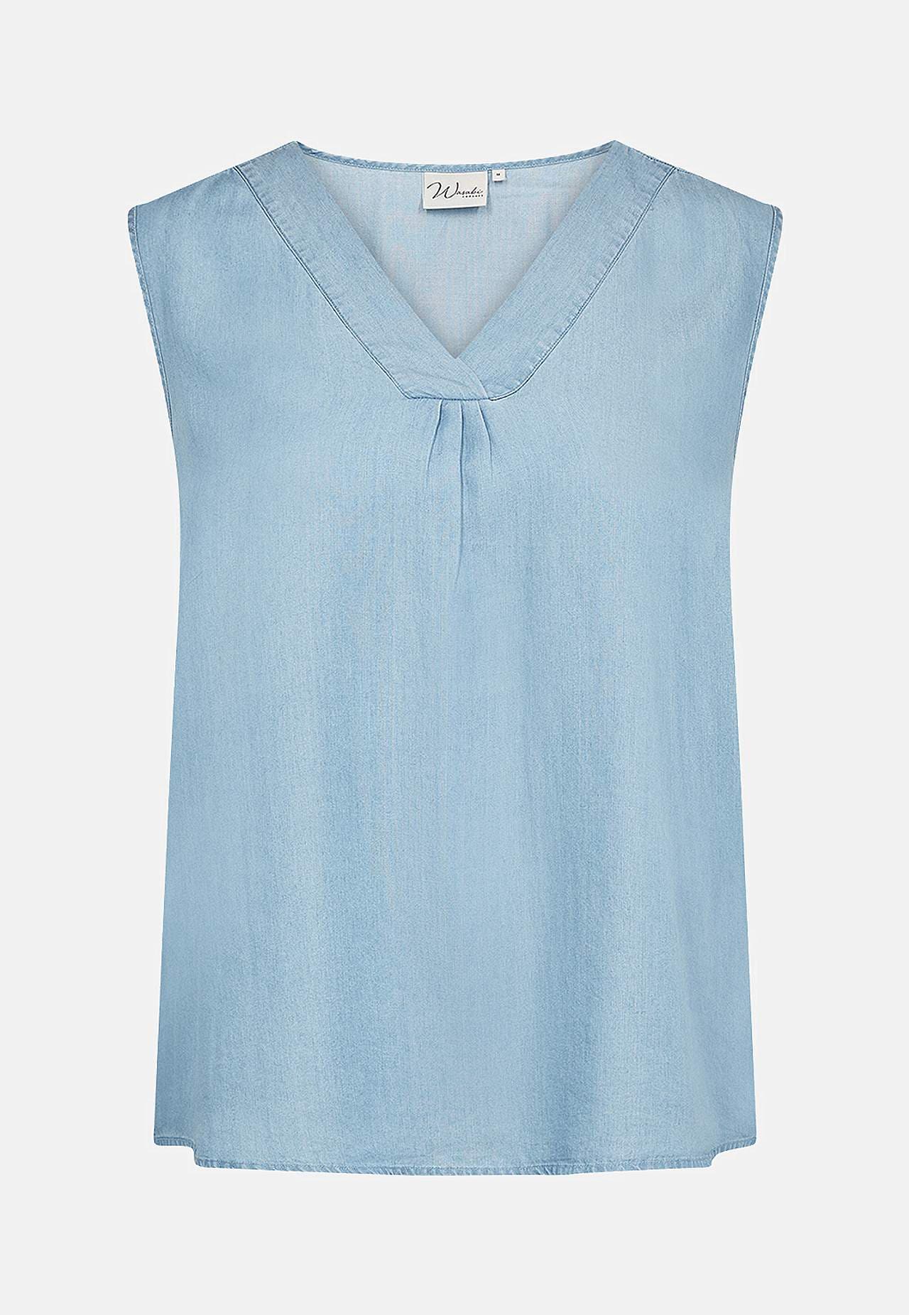 Mjuk, kortärmad blus i lyocell