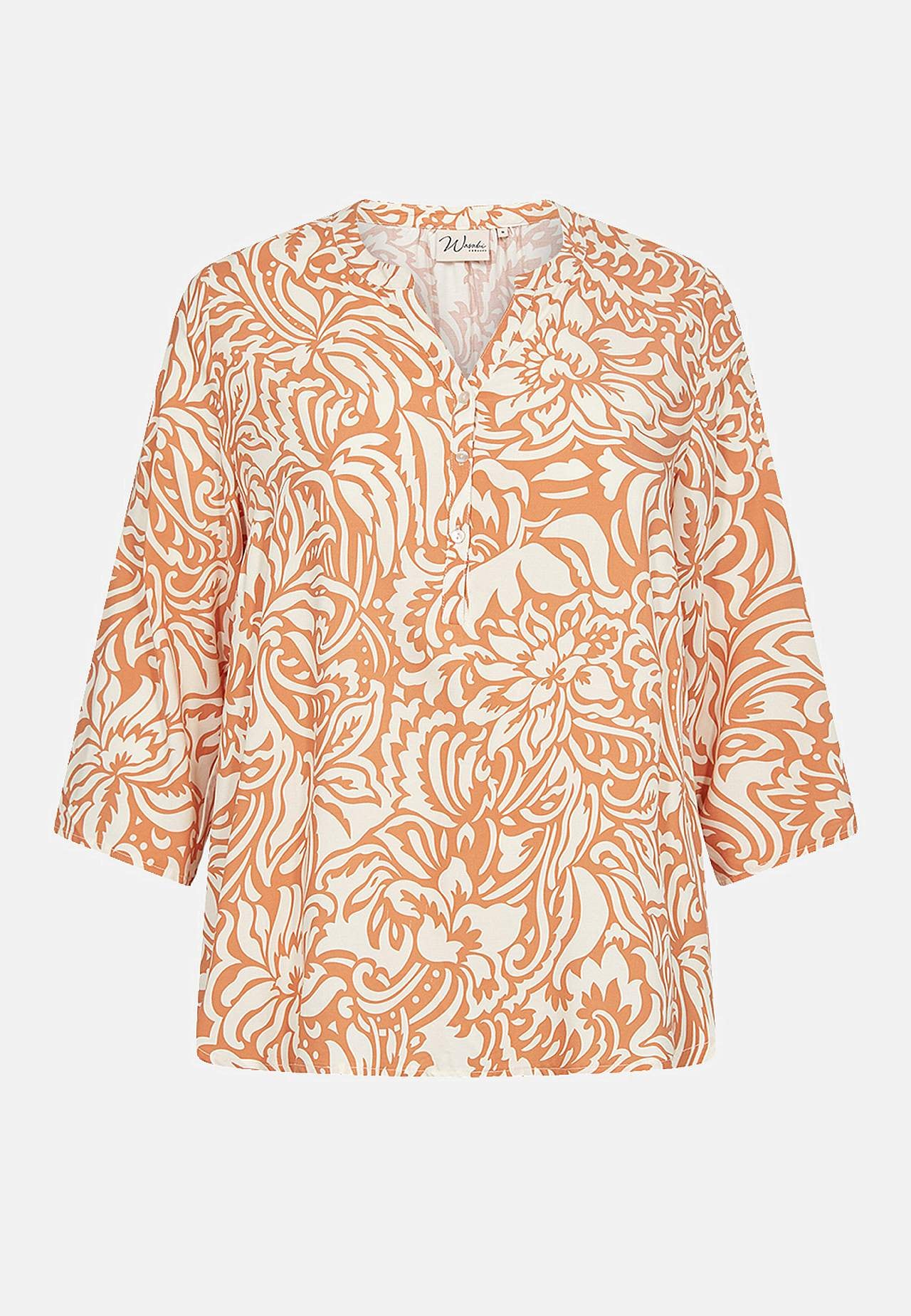 Mönstrad blus i viskos från EcoVero™ Fiona