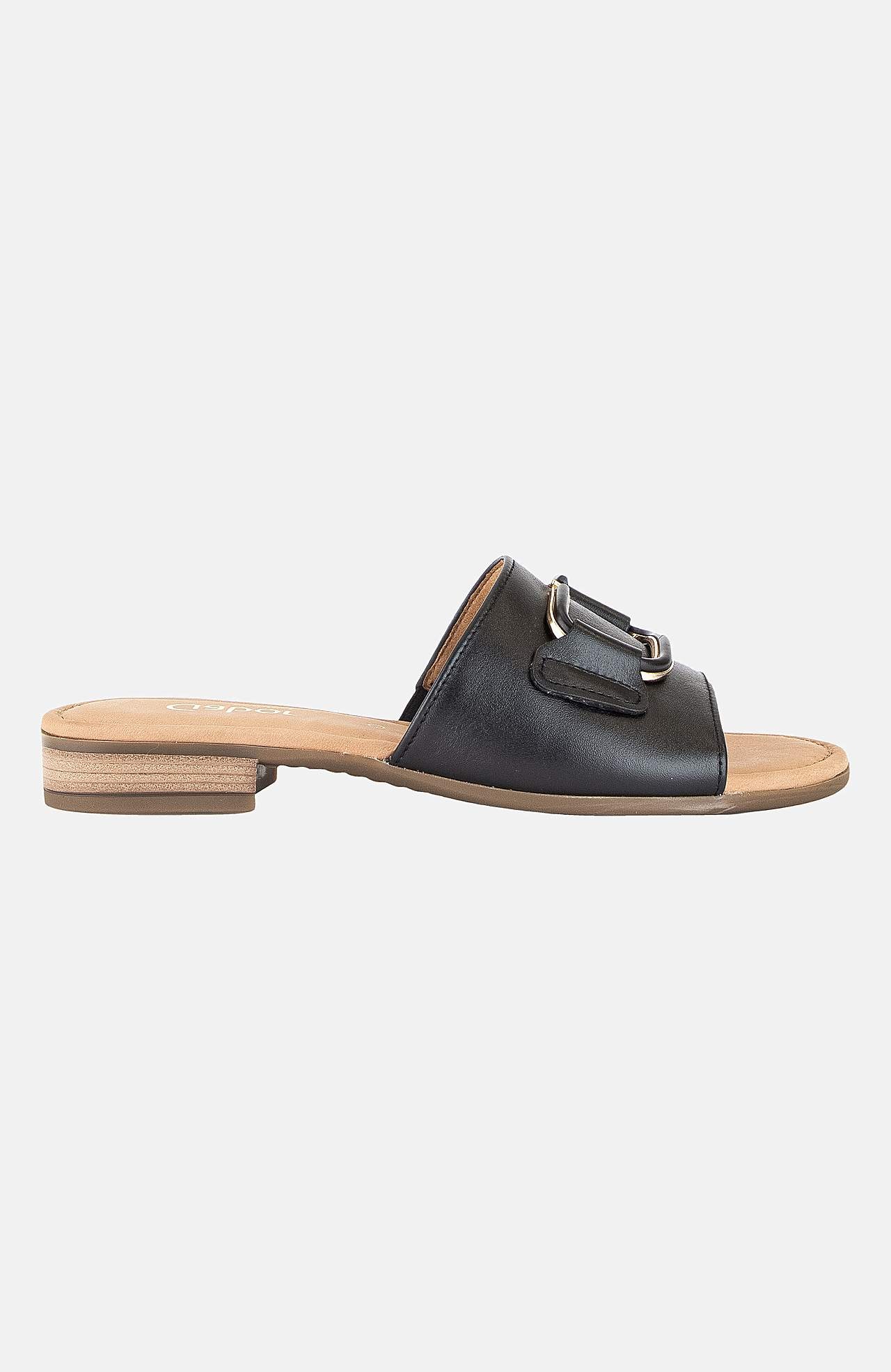 Skinnsandal med metalldetalj