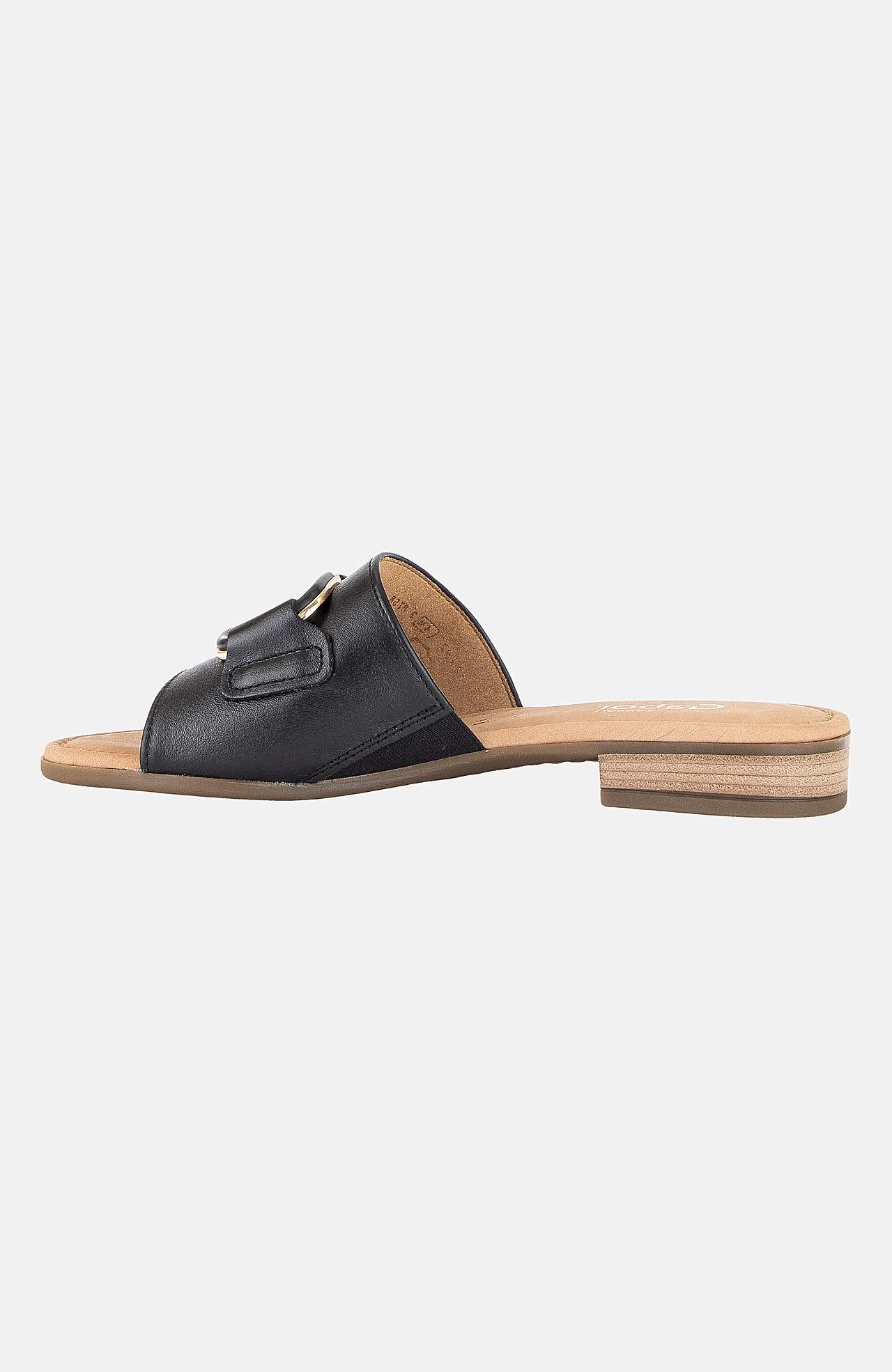Skinnsandal med metalldetalj
