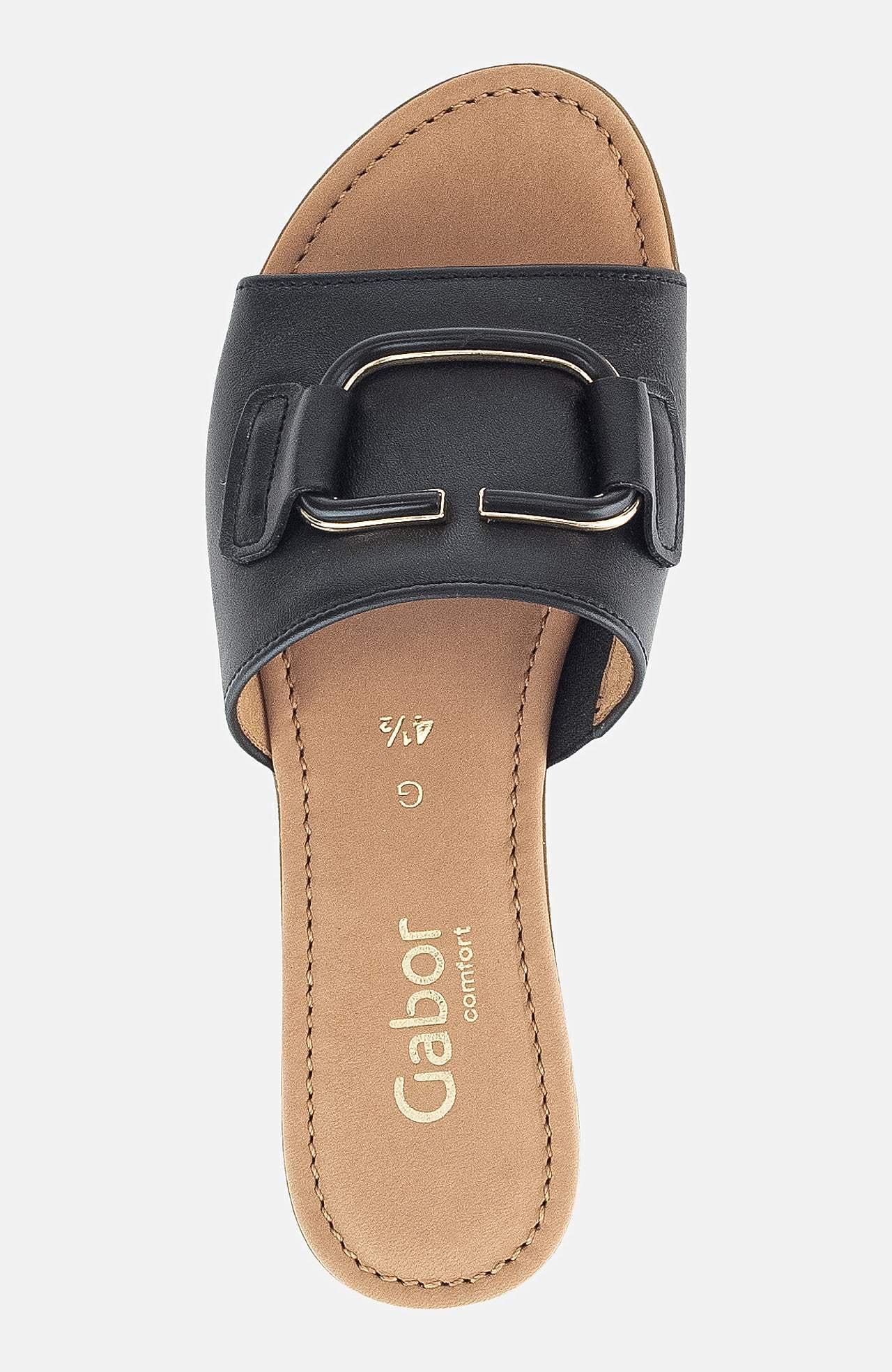 Skinnsandal med metalldetalj