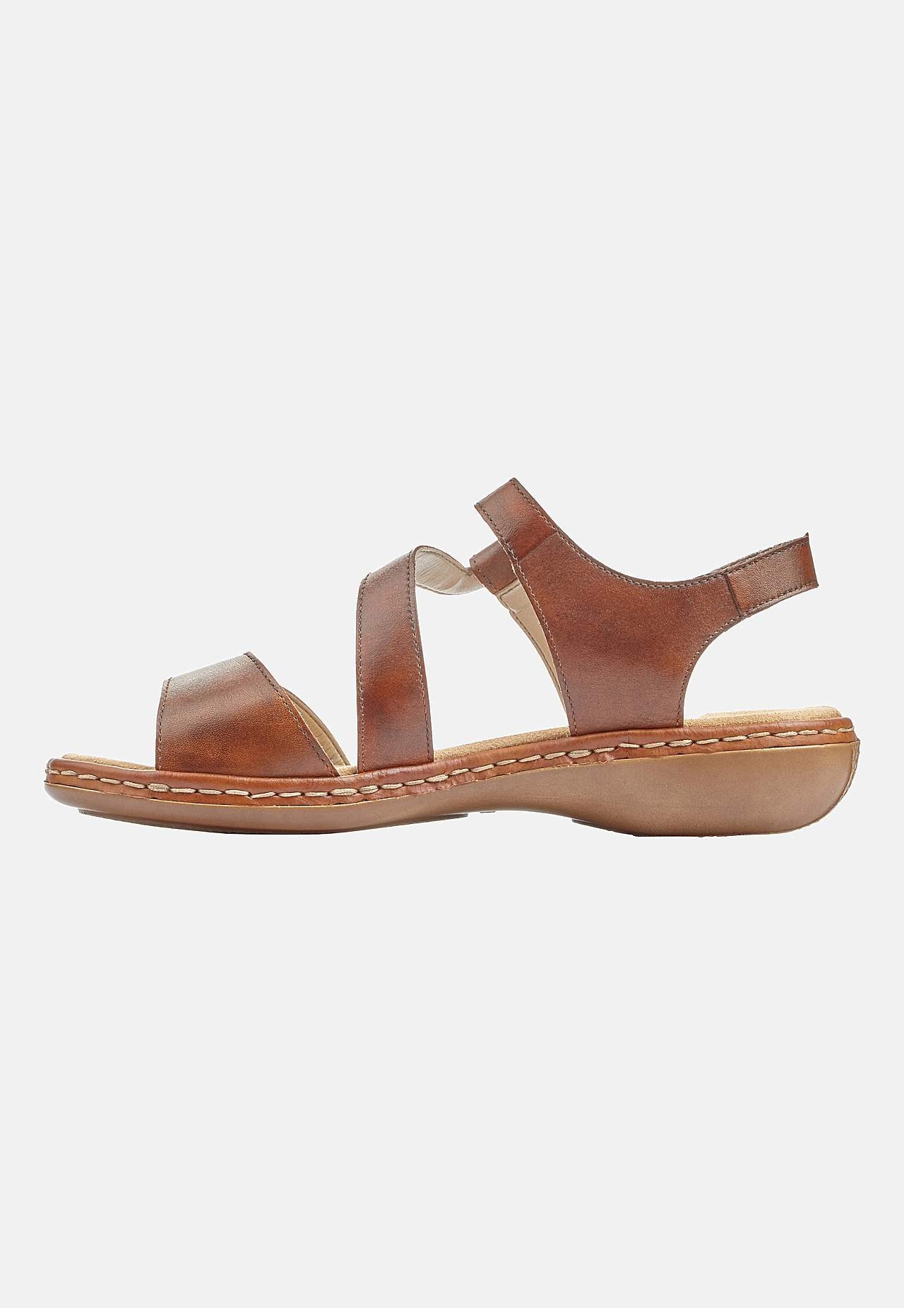 Skinnsandal med justerbara remmar
