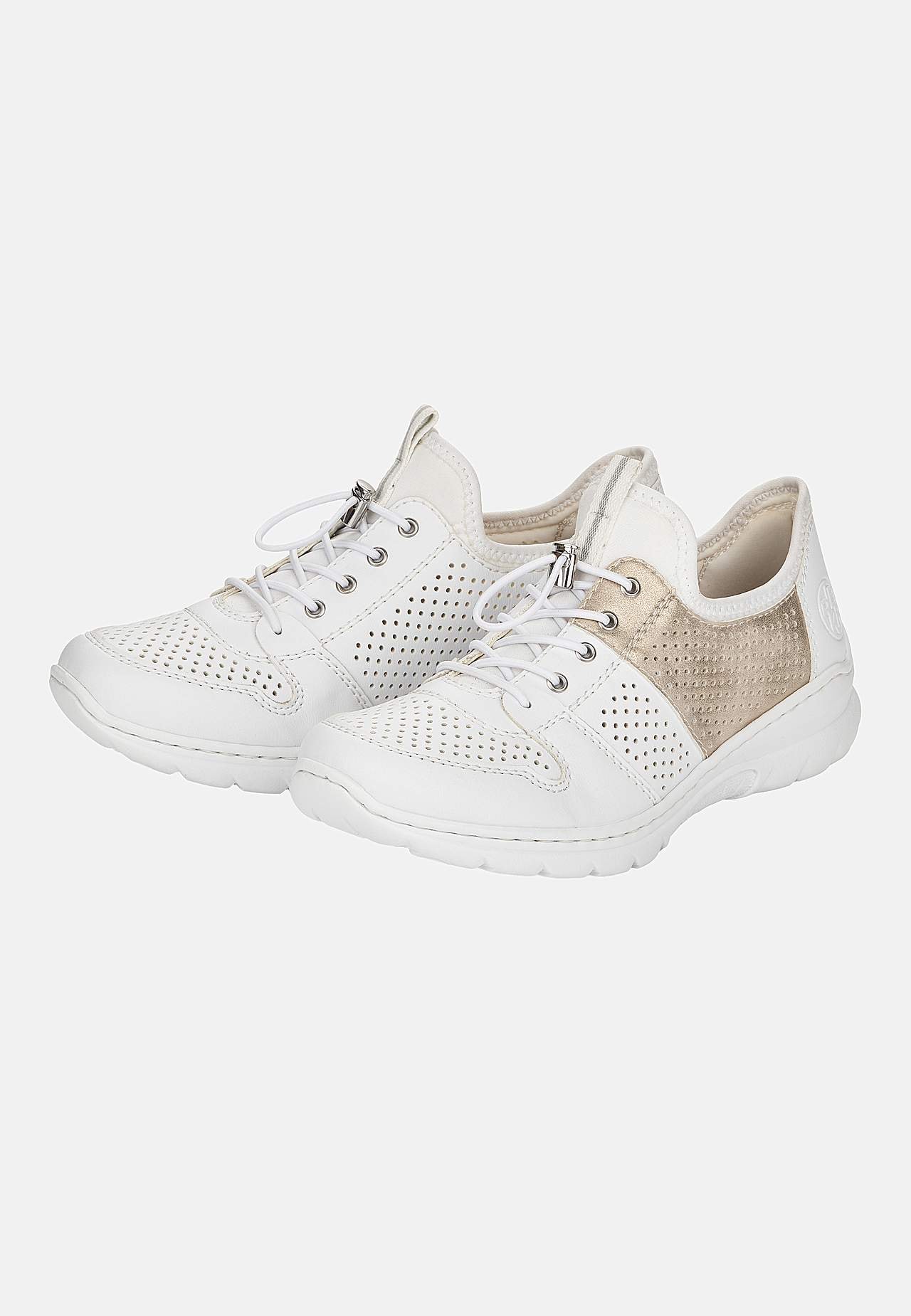 Slip-on sneaker med skimrande gulddetalj