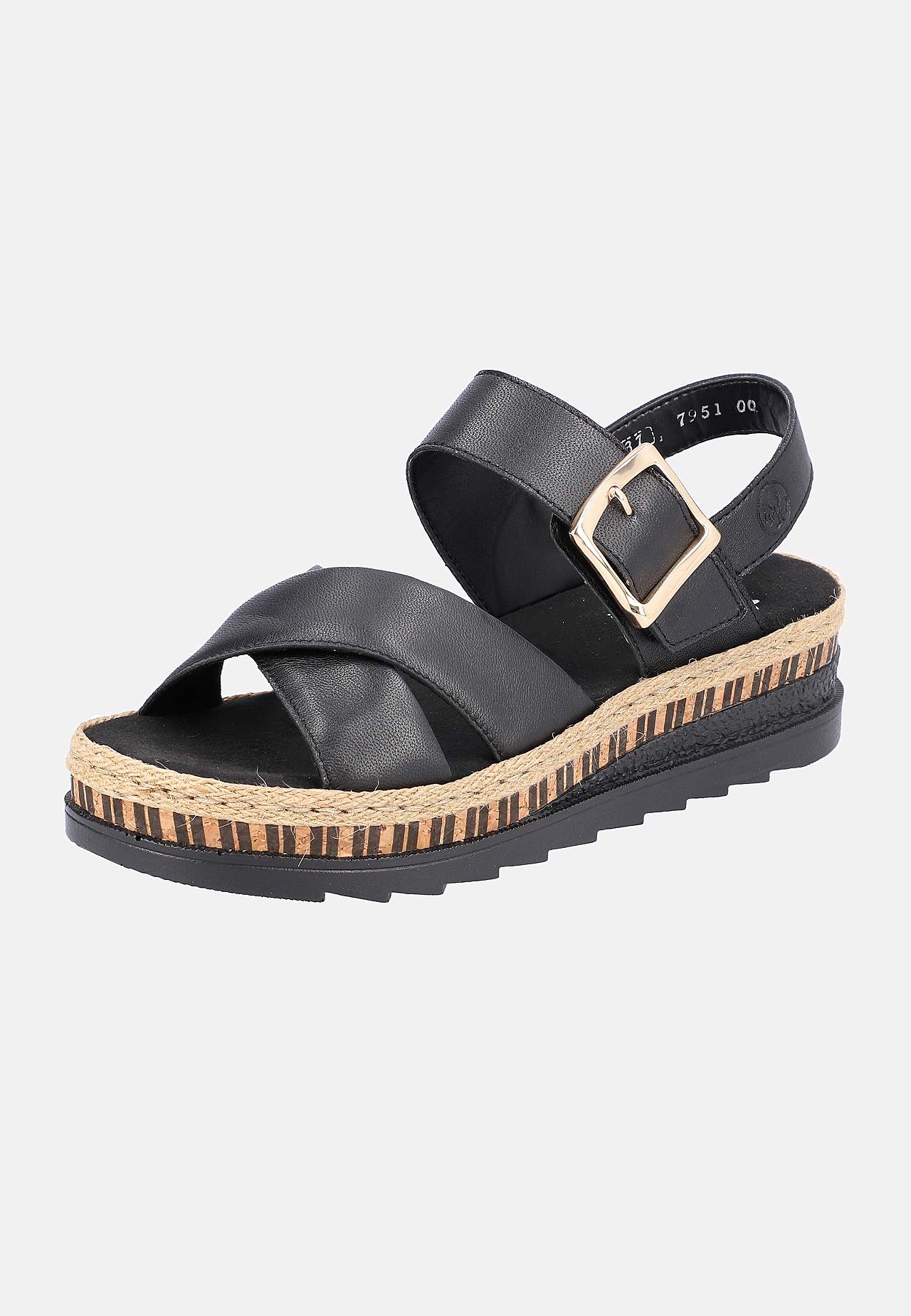 Bekväm skinnsandal med korsande remmar