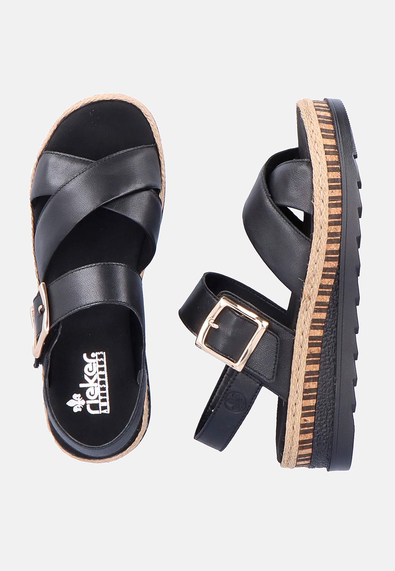 Bekväm skinnsandal med korsande remmar