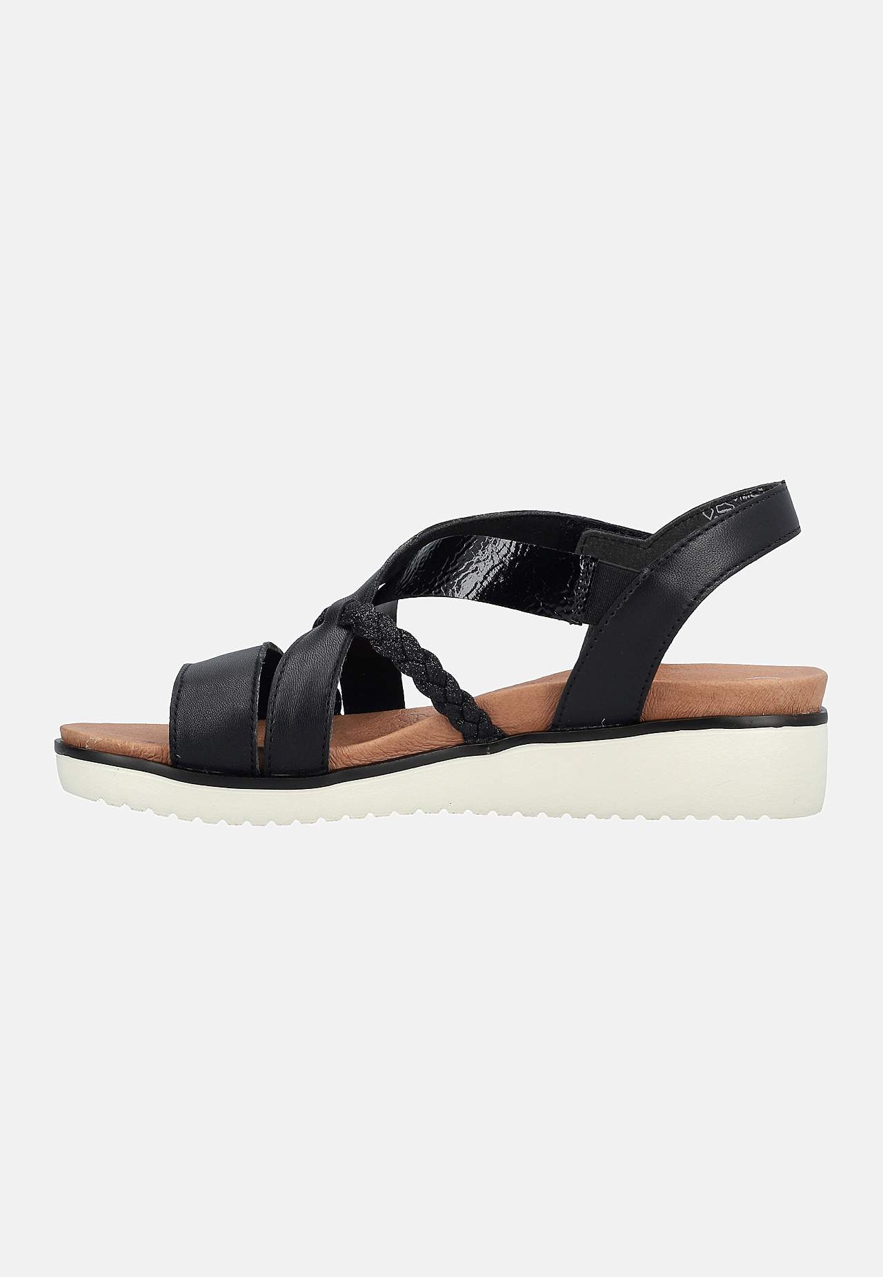 Sandal med svarta remmar