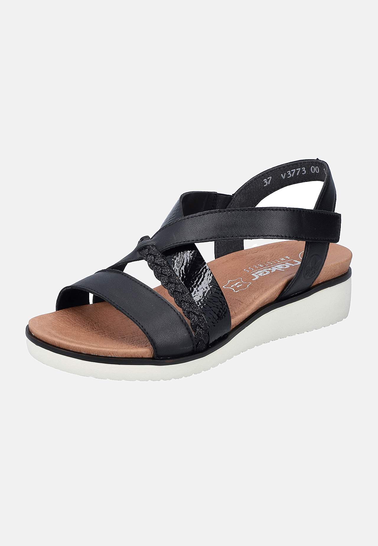 Sandal med svarta remmar