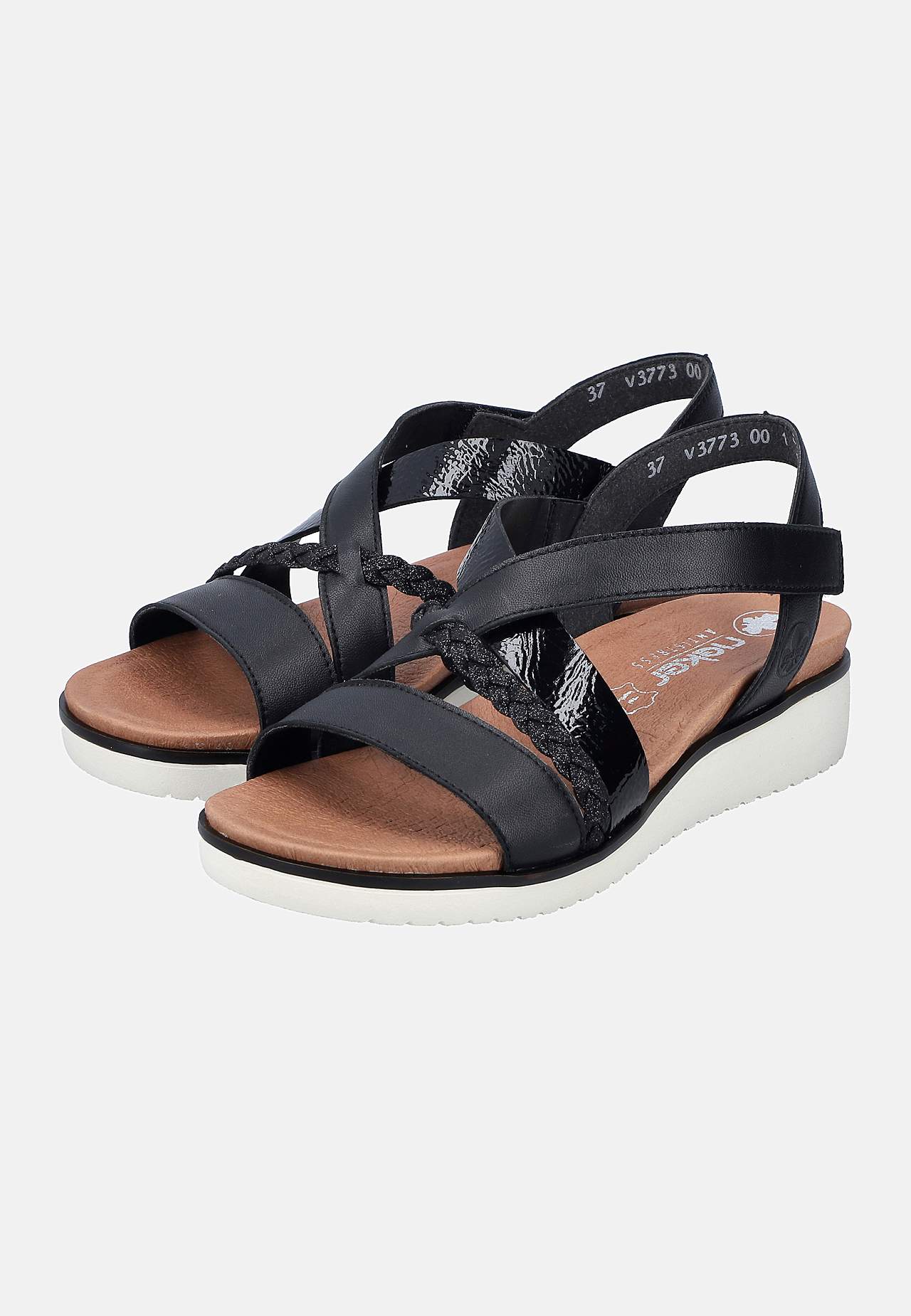 Sandal med svarta remmar