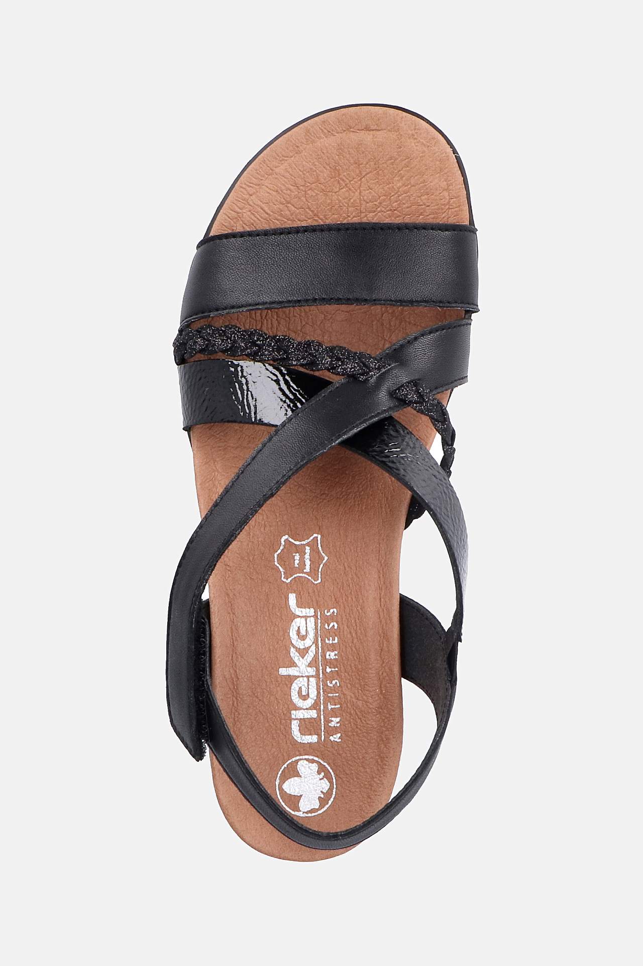 Sandal med svarta remmar