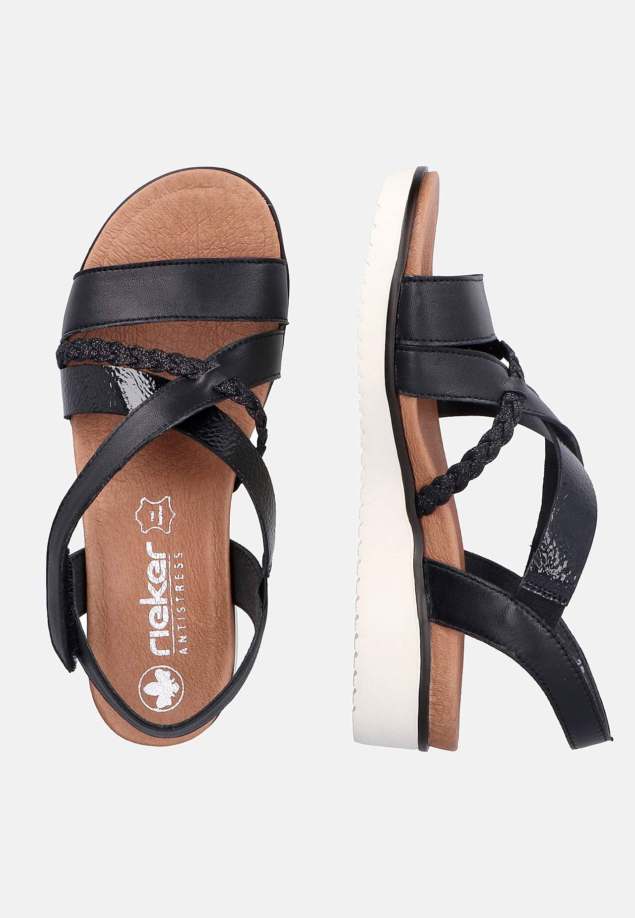 Sandal med svarta remmar
