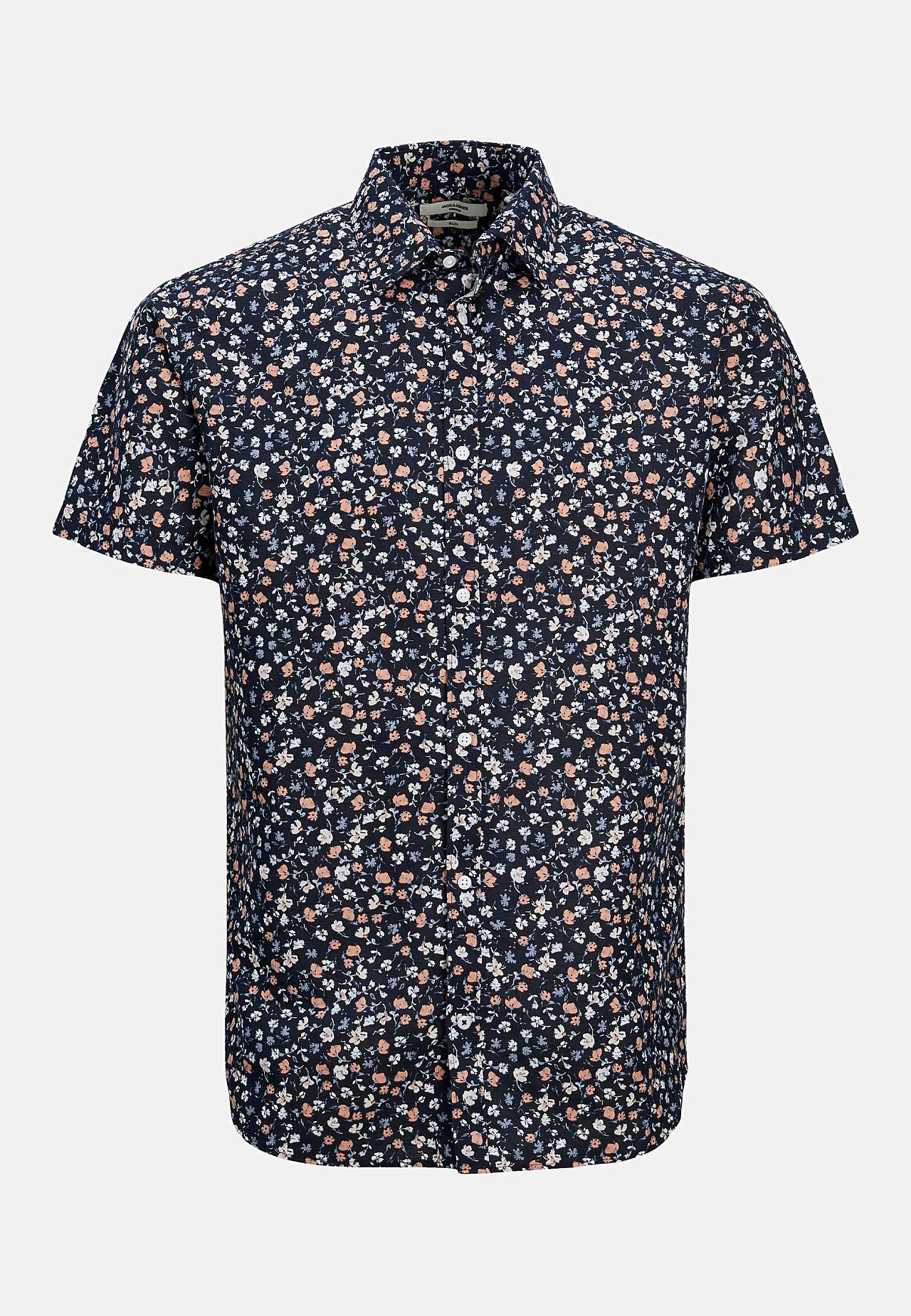 Mönstrad skjorta i bomulls- och linnemix Summer Print