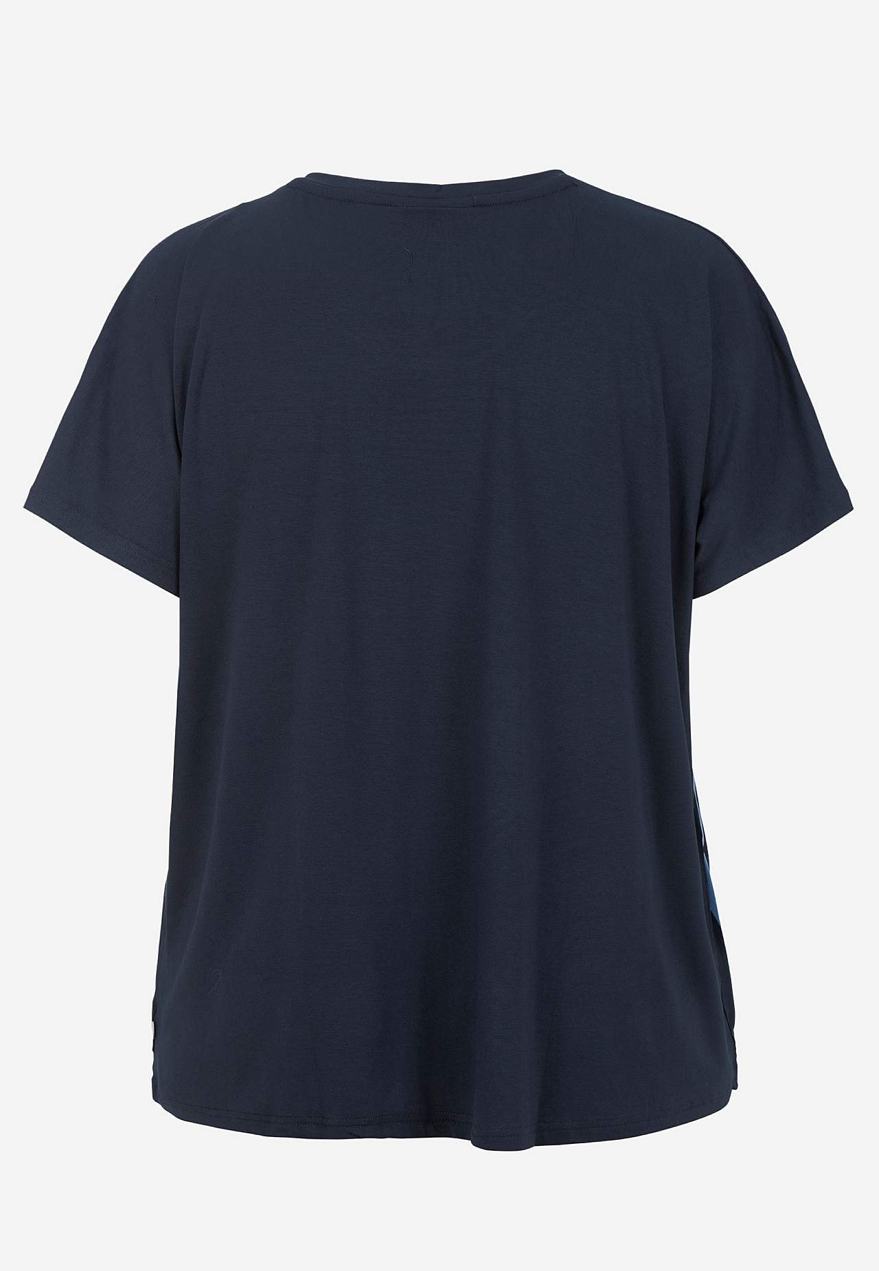Blus med vävd, blommönstrad framsida Salma