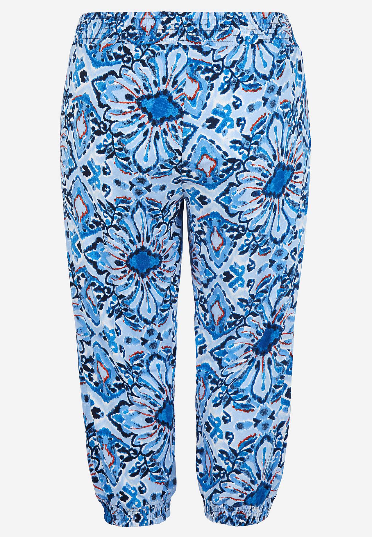 Mönstrad capribyxa i trikå