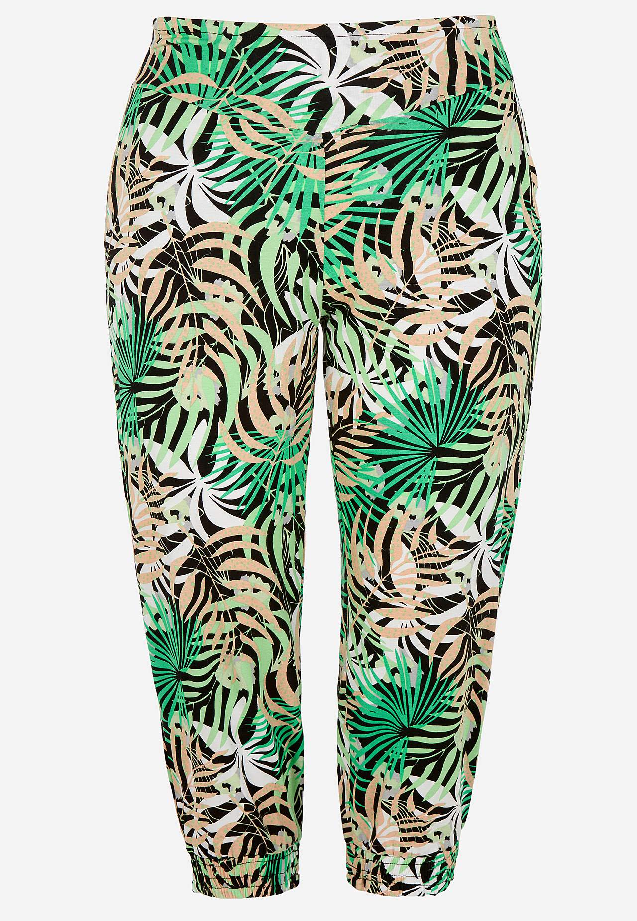 Mönstrad capribyxa i trikå