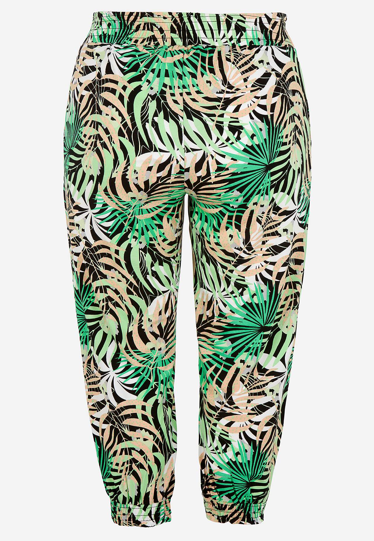 Mönstrad capribyxa i trikå