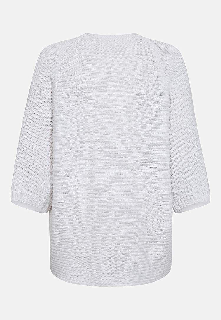Stickad cardigan med trekvartsärm