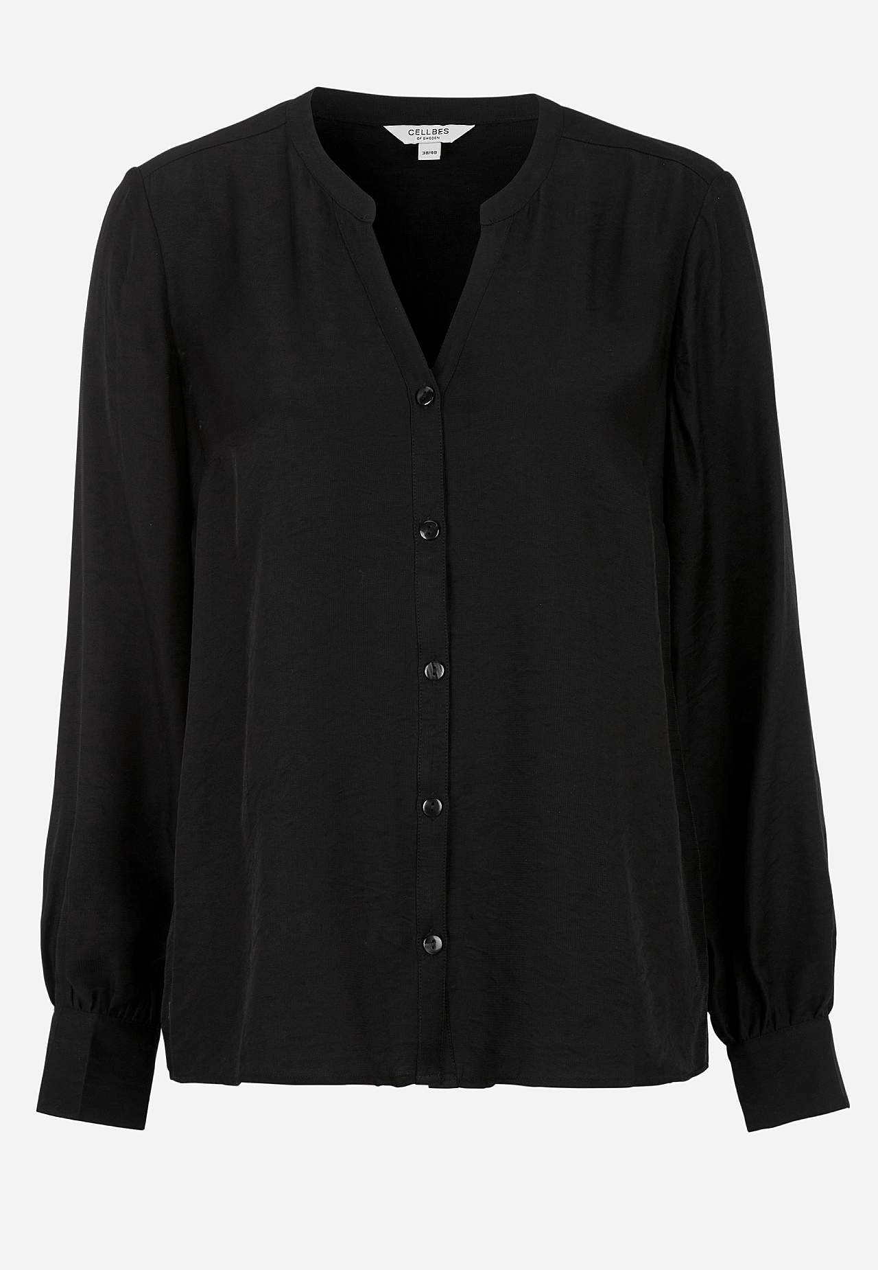Vävd blus med knappar