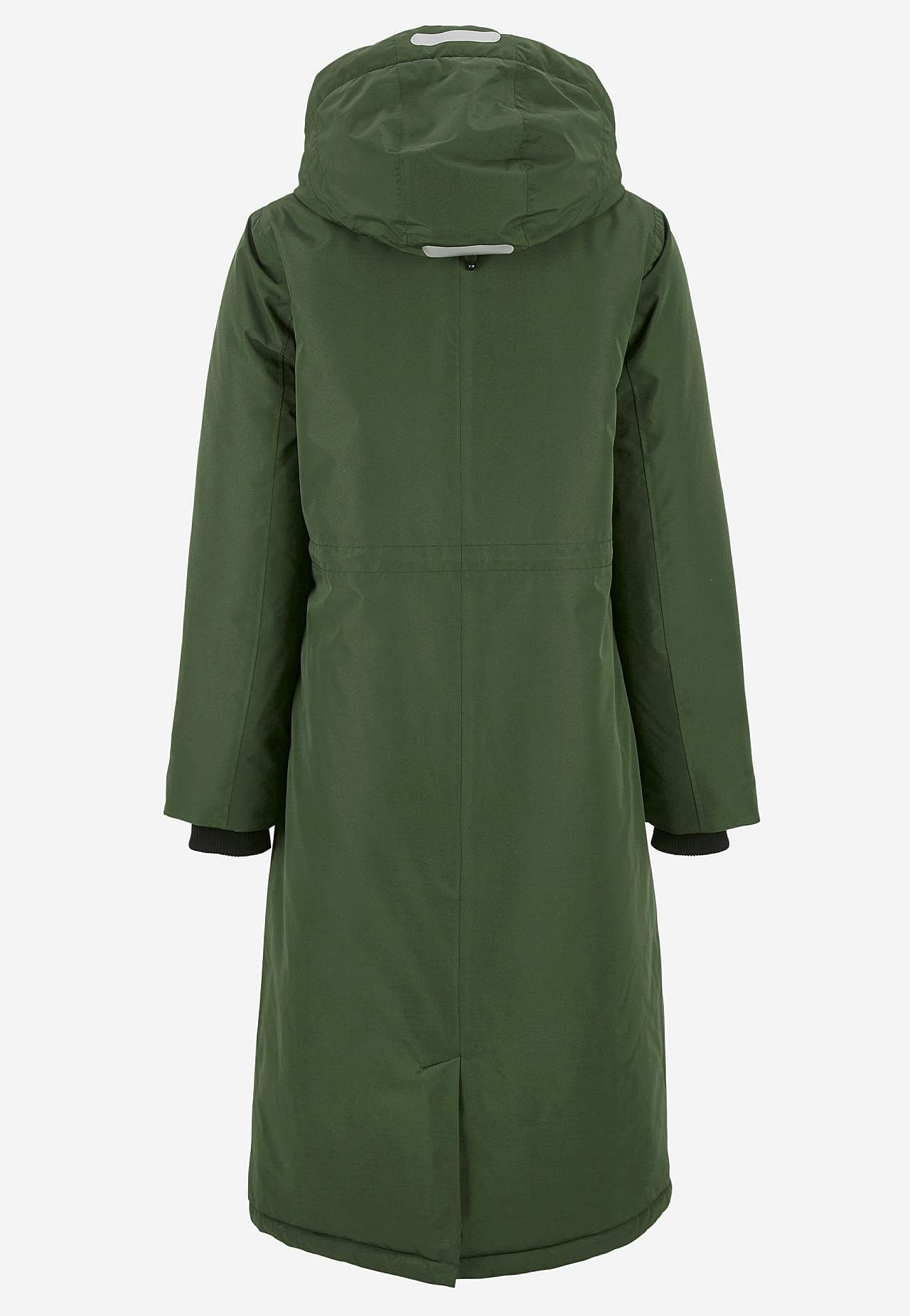 Funktionell, varmfodrad, lång parkas