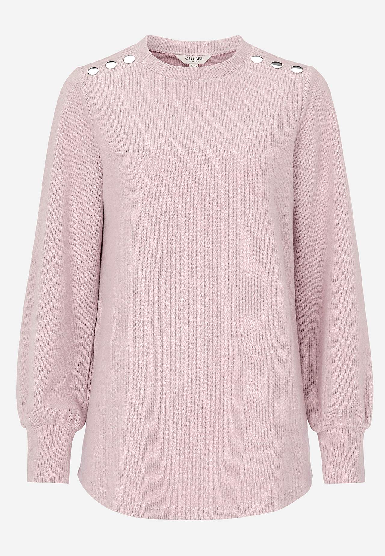 Měkký svetr ze žerzeje s knoflíky Beata