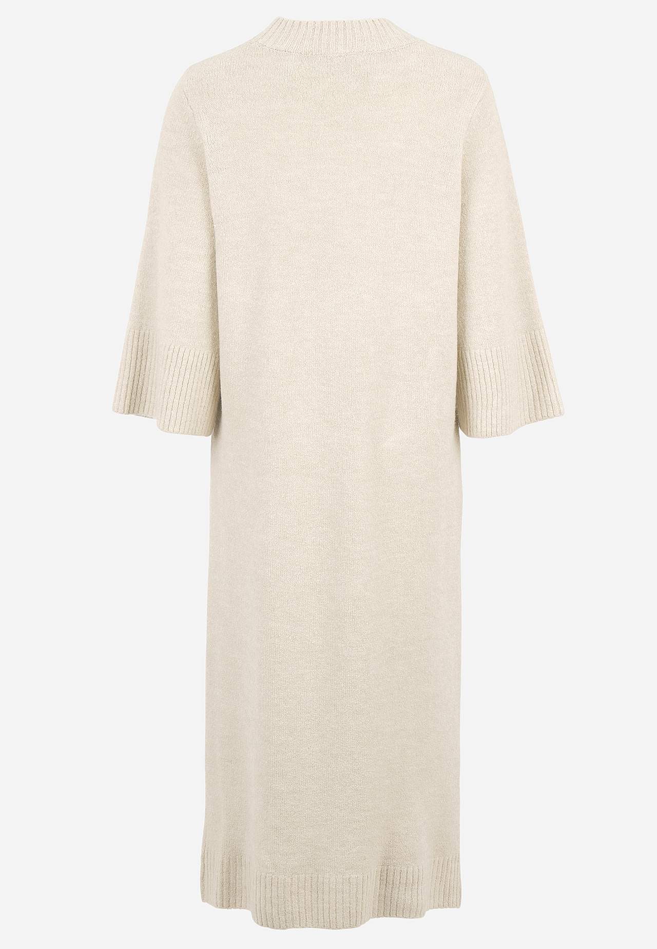 Stickad klänning med hög slits