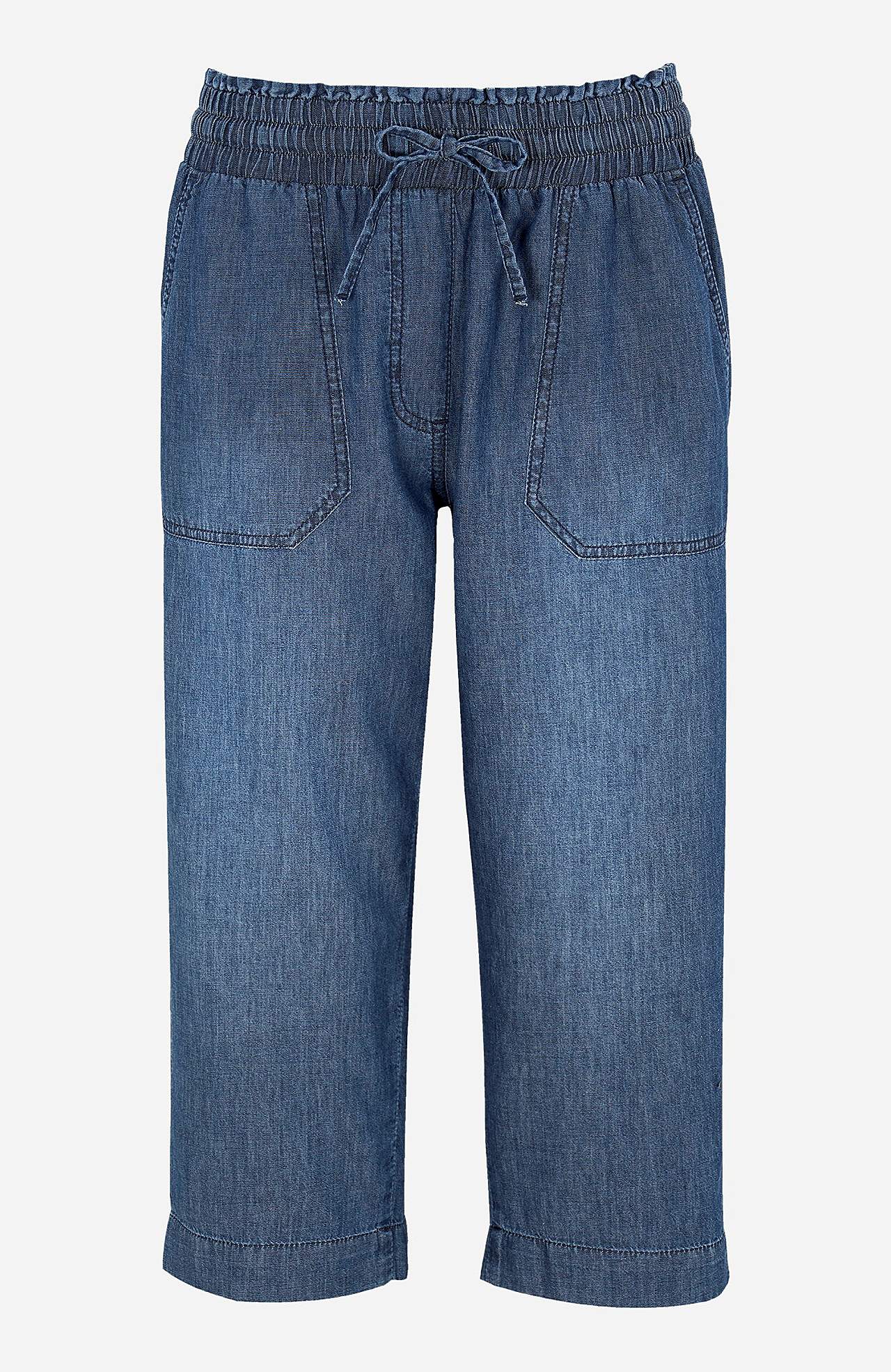 Ledig capribyxa i denim Jade