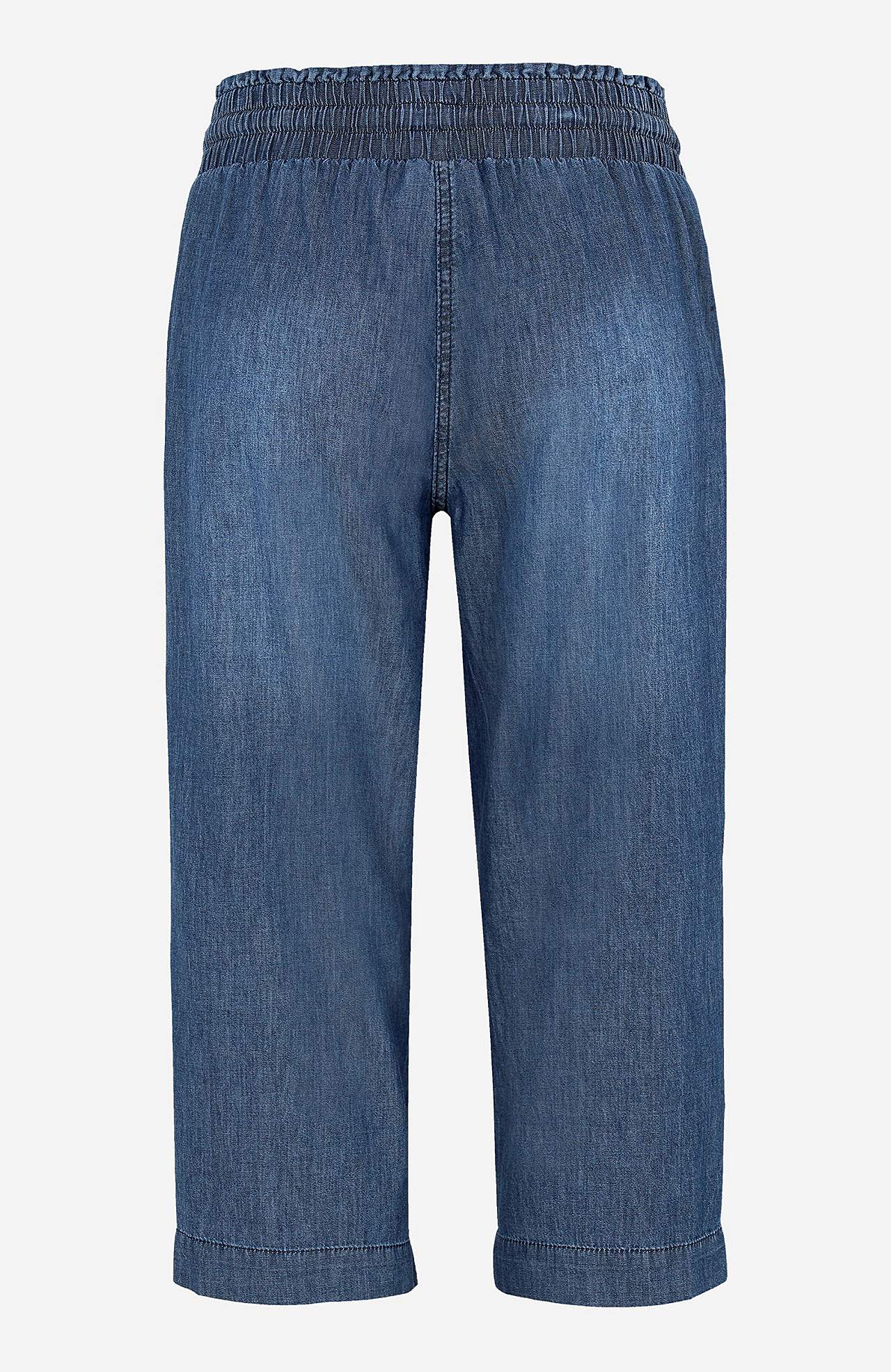 Ledig capribyxa i denim Jade