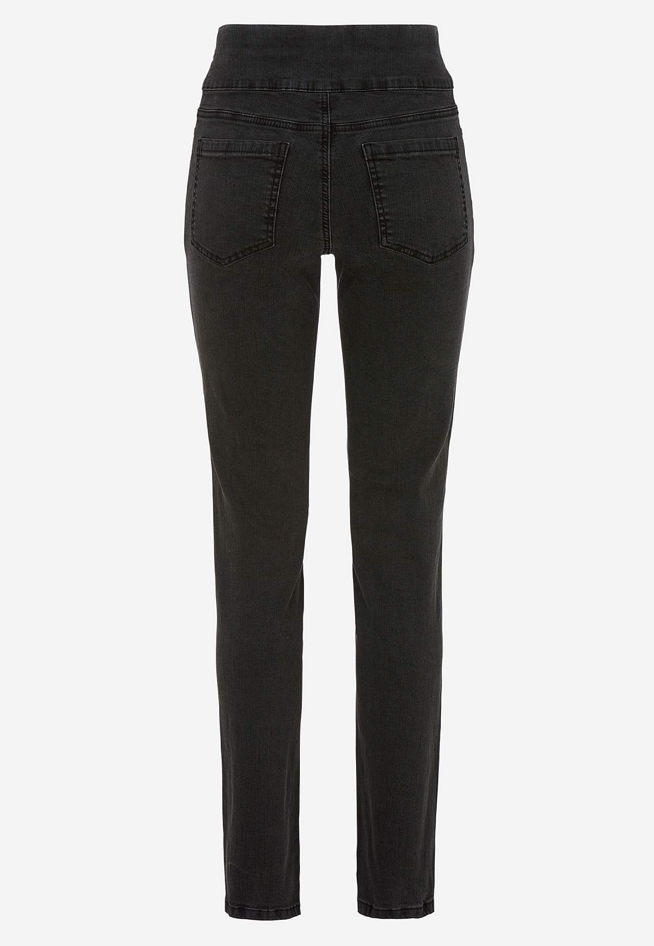Stretchiga jeggings med hög resårmidja