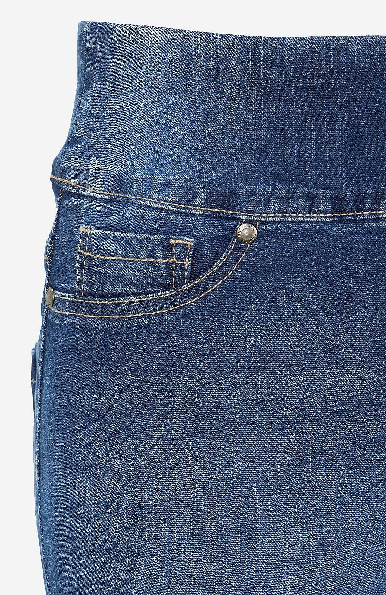Stretchiga jeggings med hög resårmidja