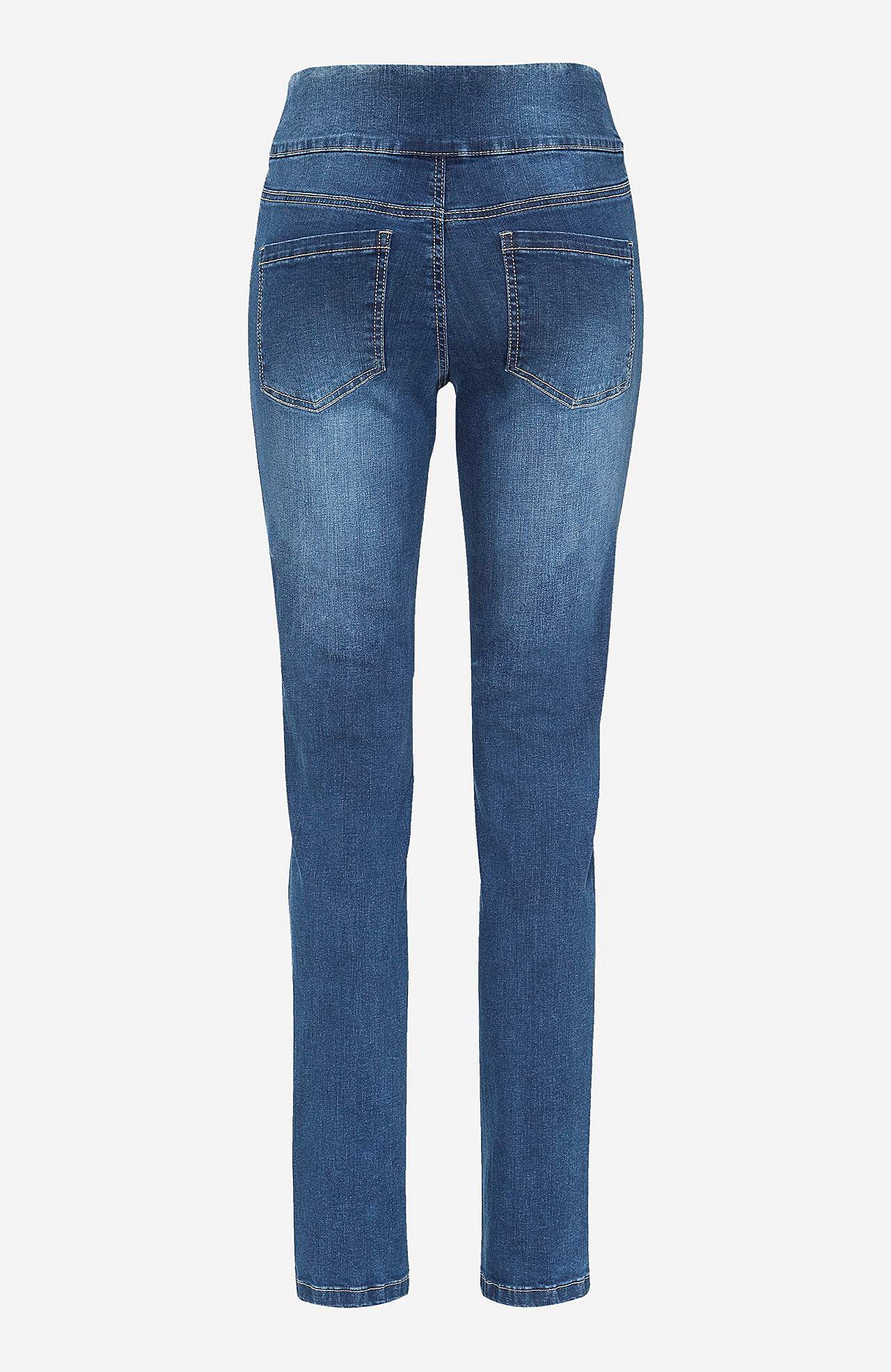 Stretchiga jeggings med hög resårmidja