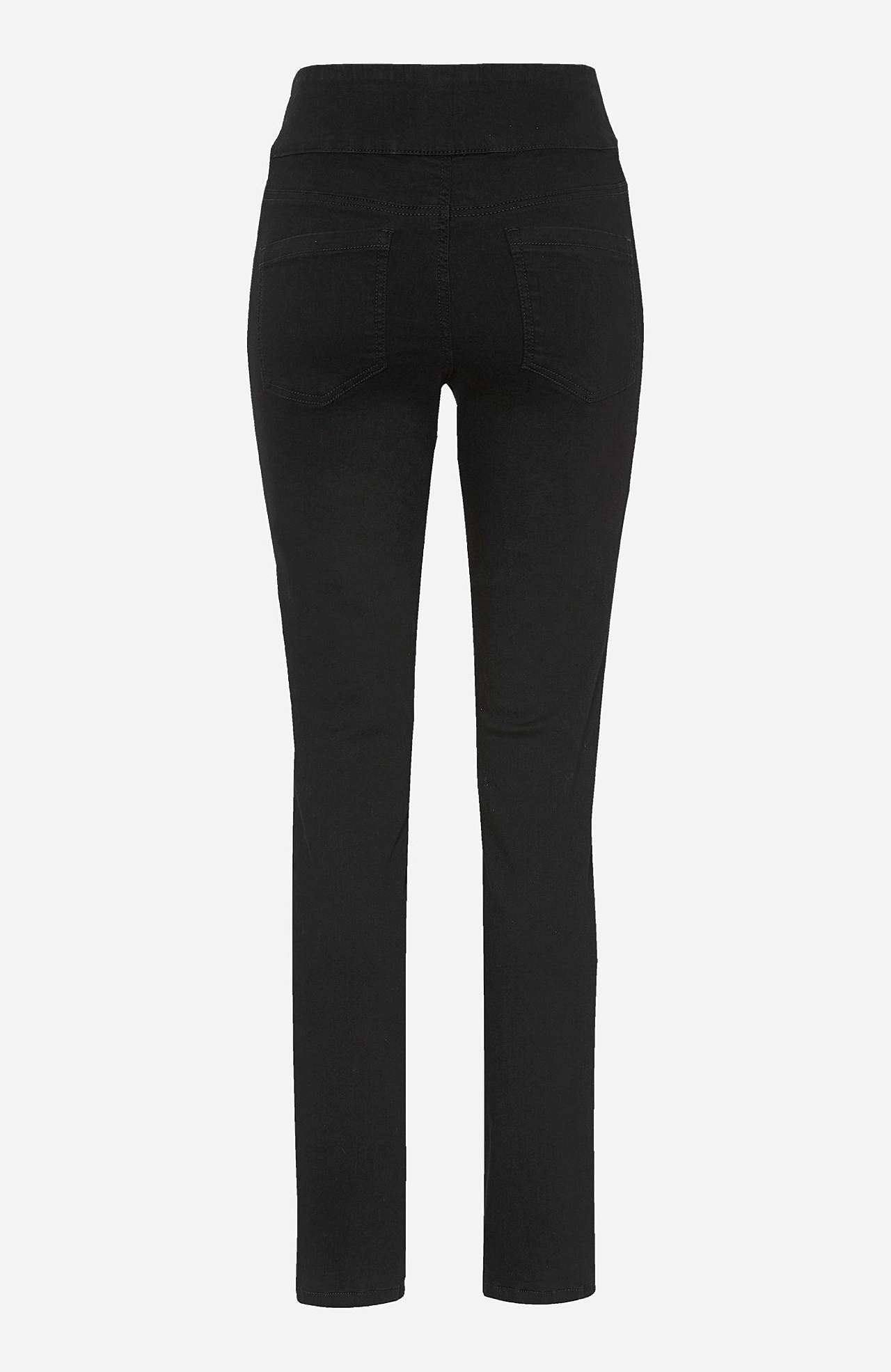 Stretchiga jeggings med hög resårmidja