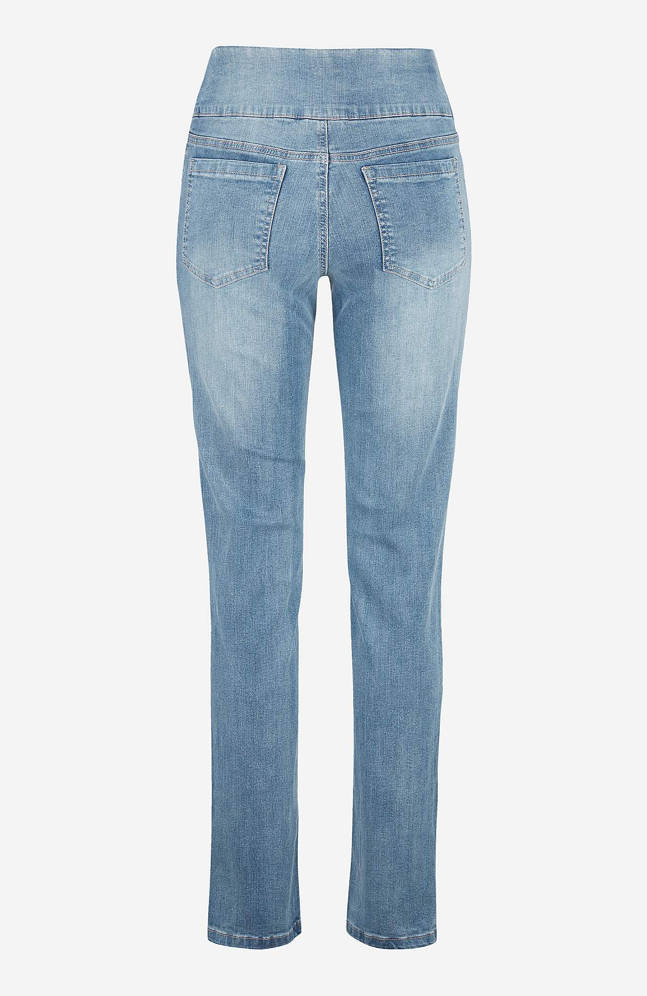 Stretchiga jeggings med hög resårmidja