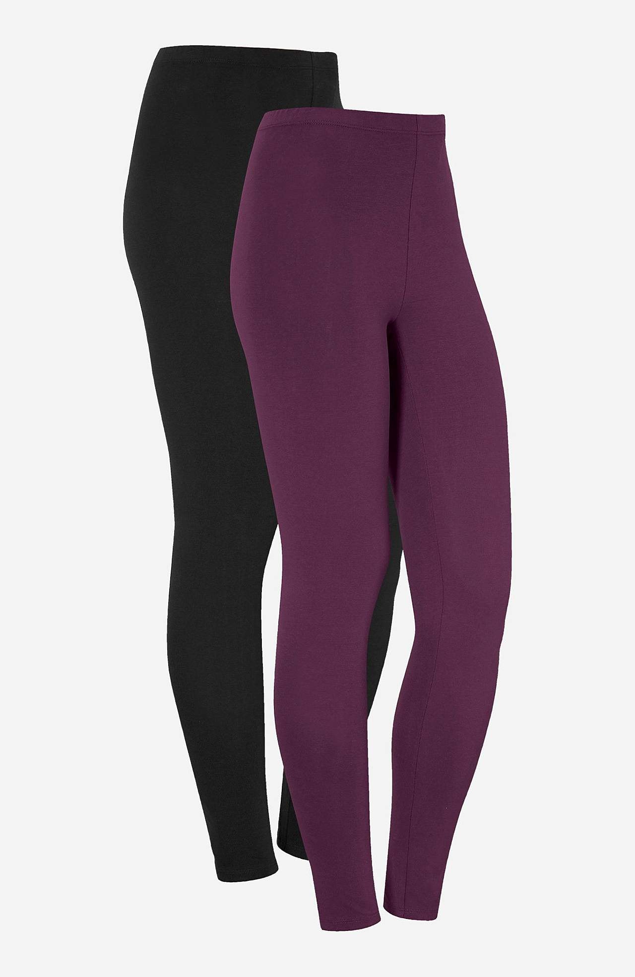 Leggings i bomull 2-pack