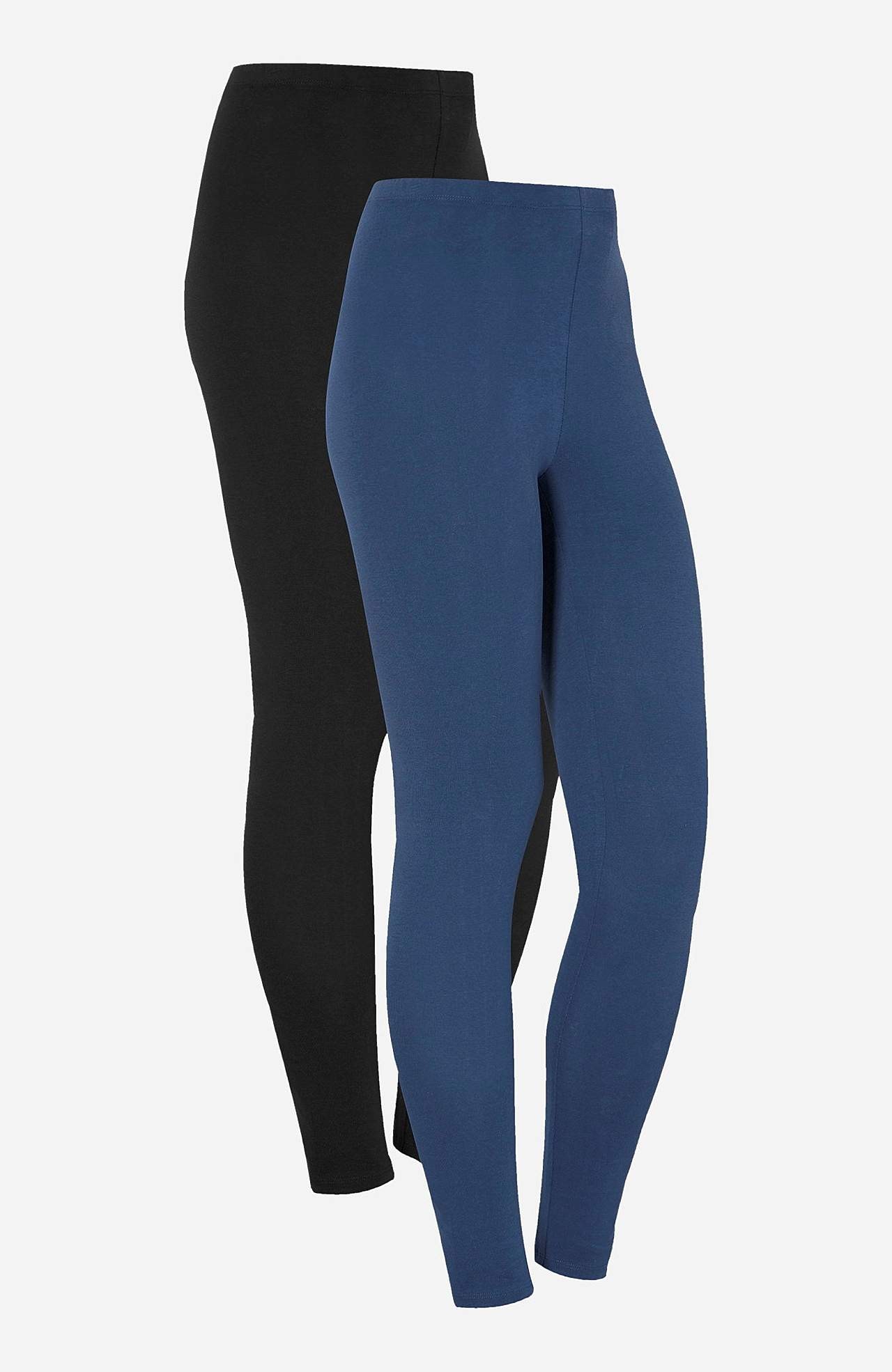 Leggings i bomull 2-pack