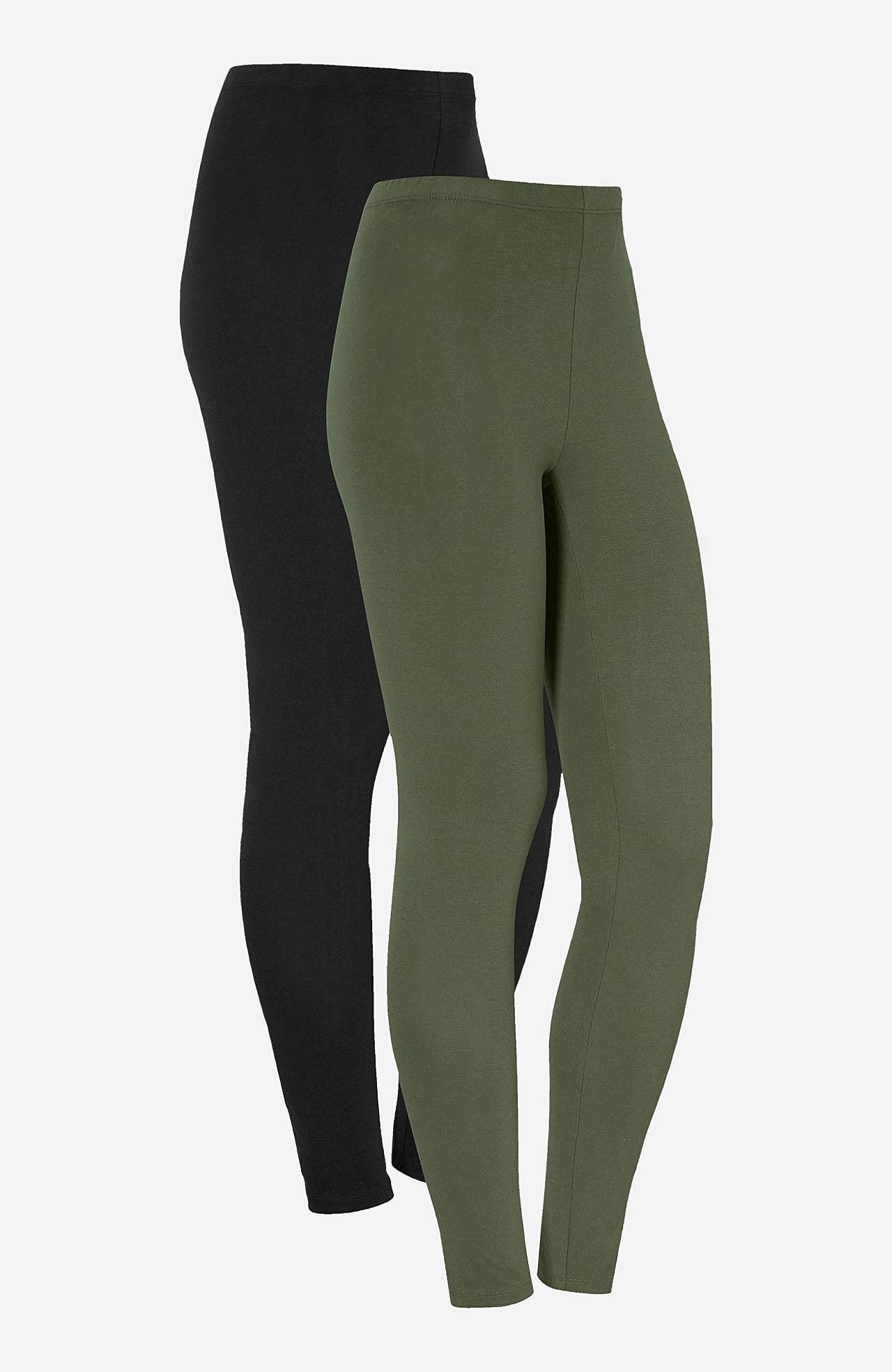 Leggings i bomull 2-pack