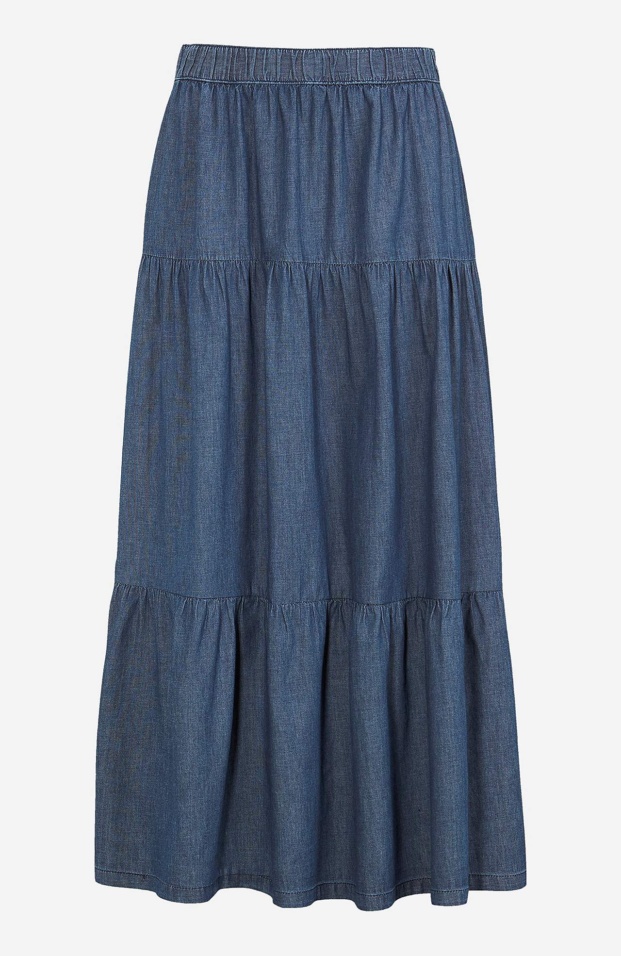 Volangkjol i denim