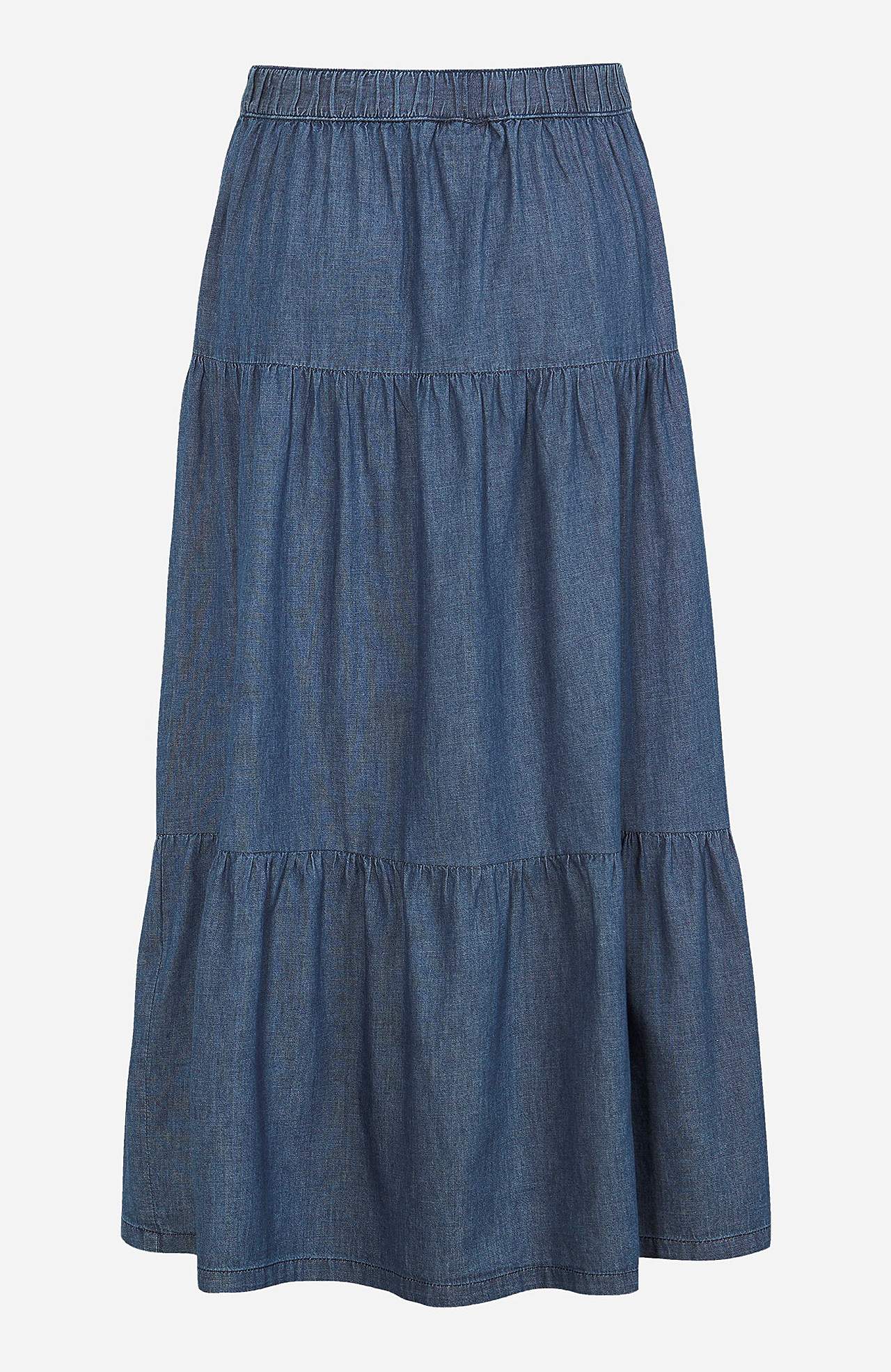 Volangkjol i denim