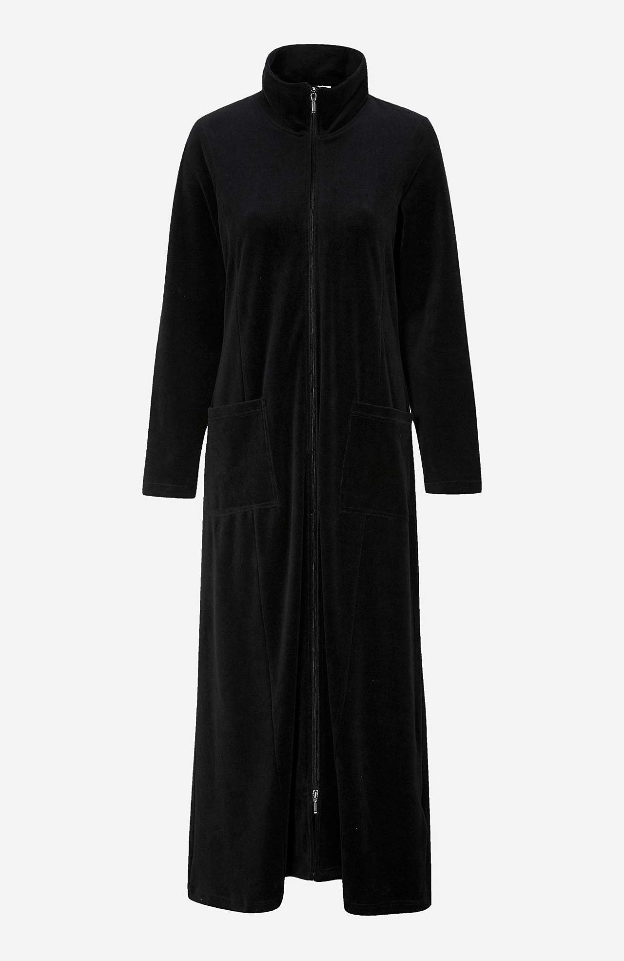Lång morgonrock i velour