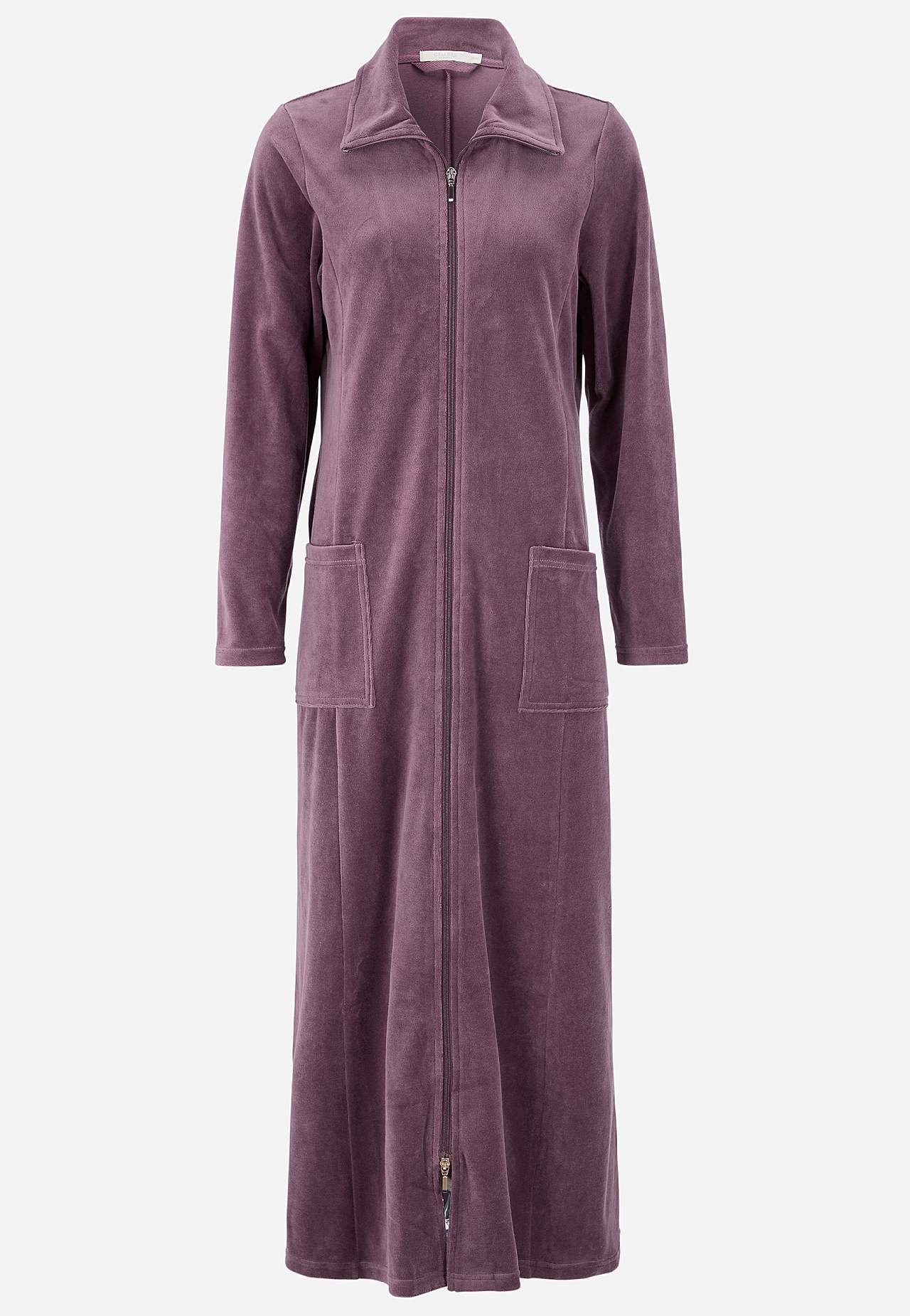 Lång morgonrock i velour Wilma