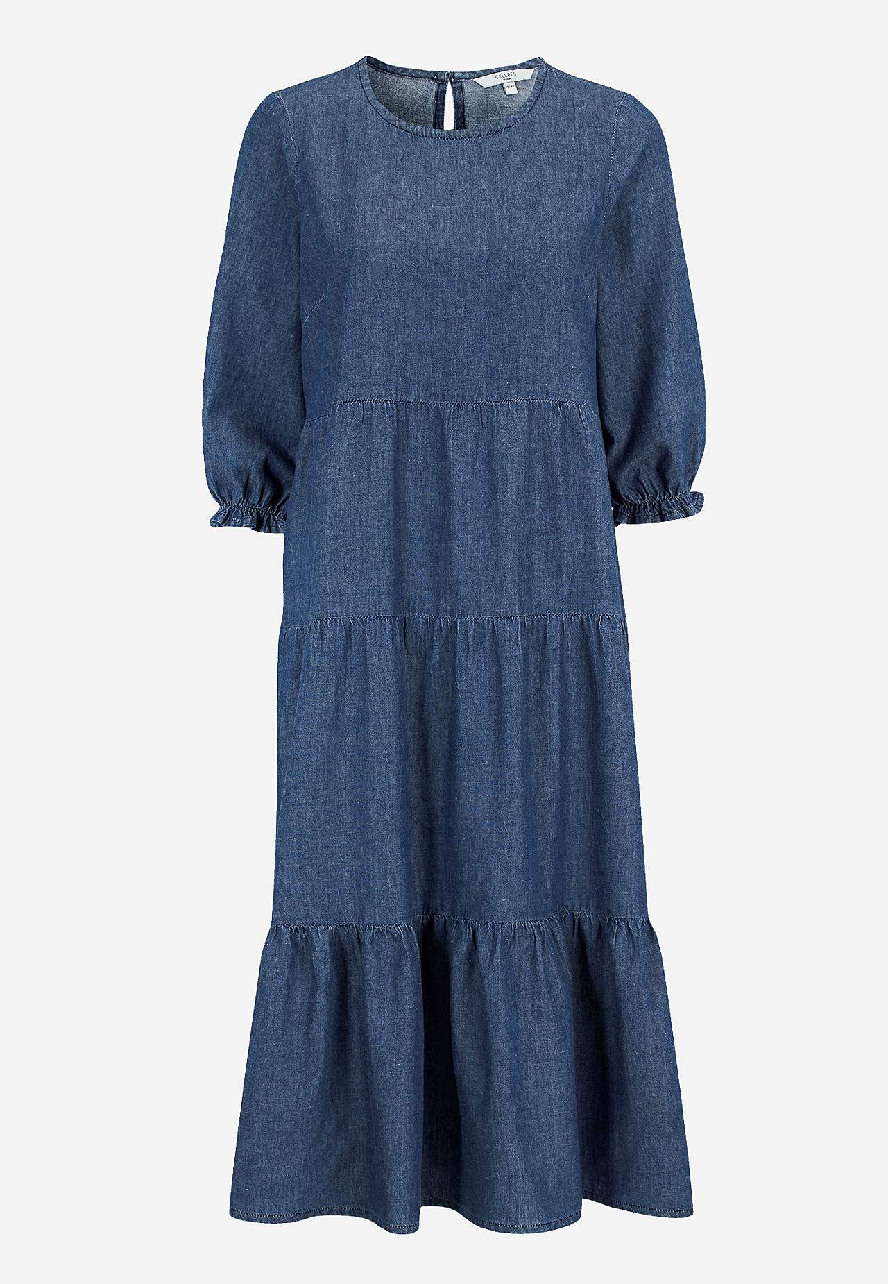 Jeansklänning med volanger