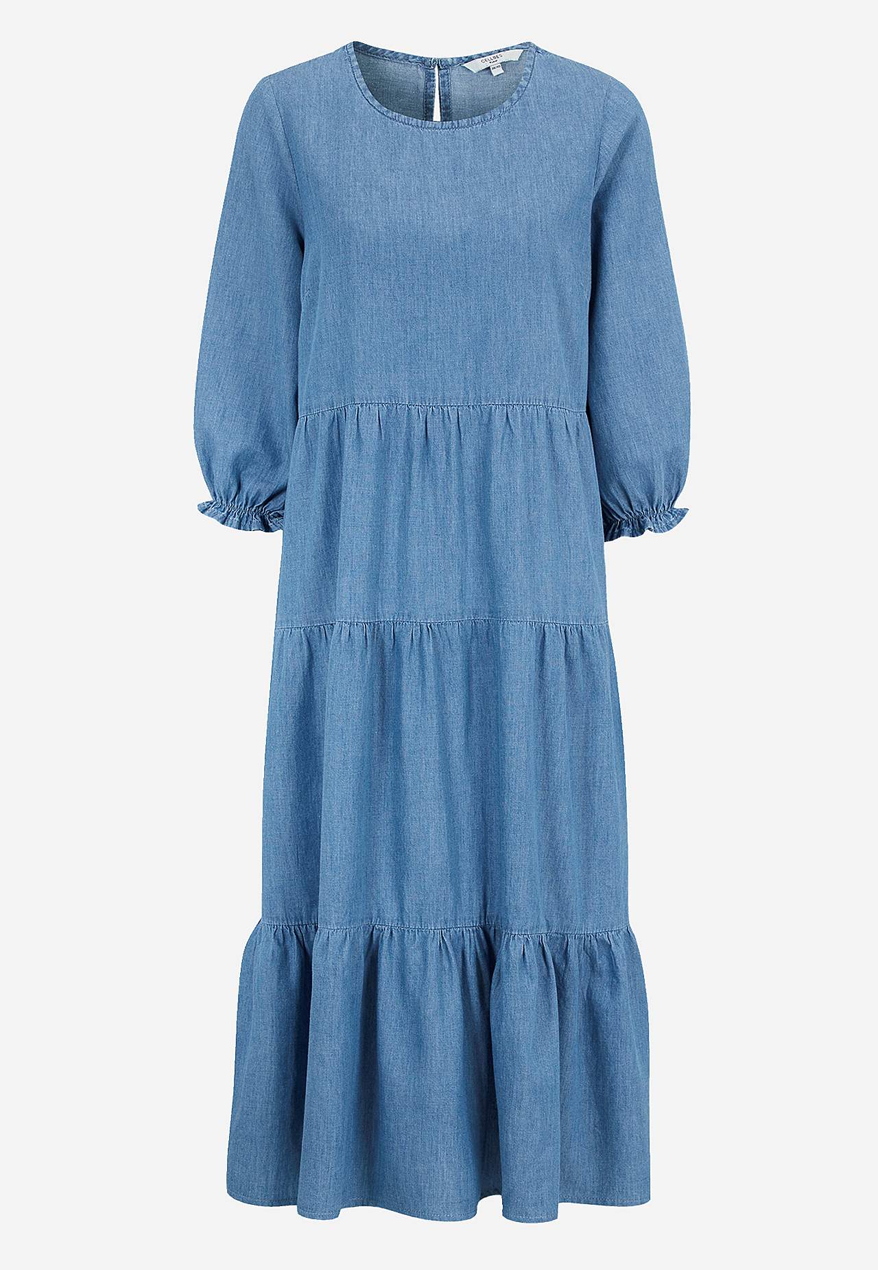 Jeansklänning med volanger