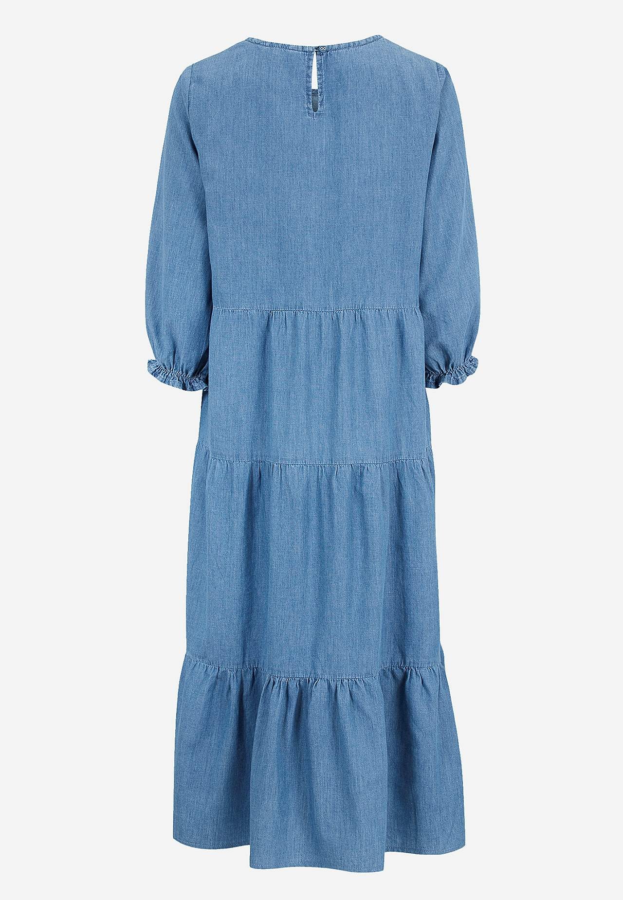 Jeansklänning med volanger