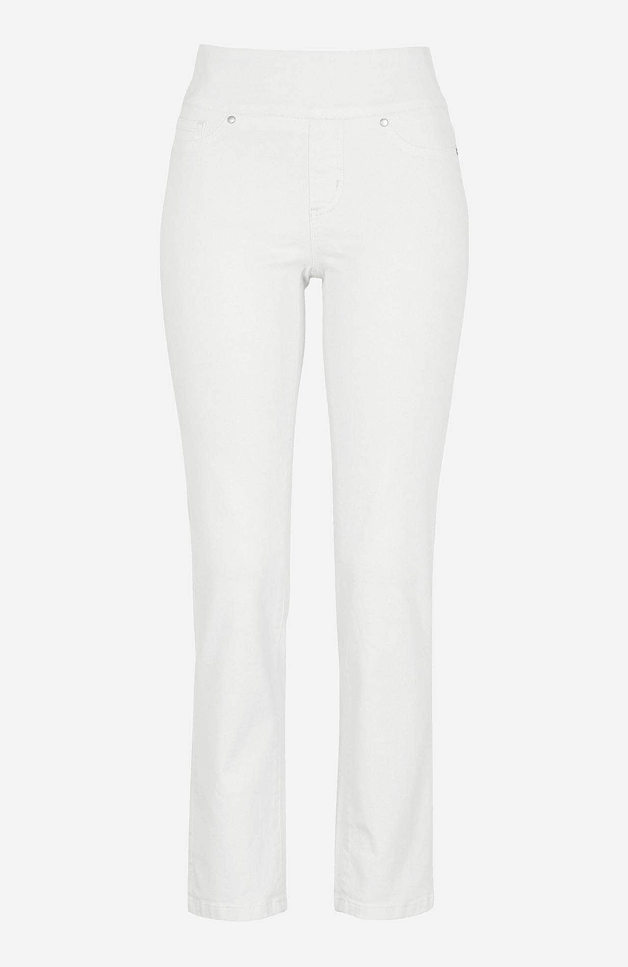 Stretchiga jeggings med bred resårmidja