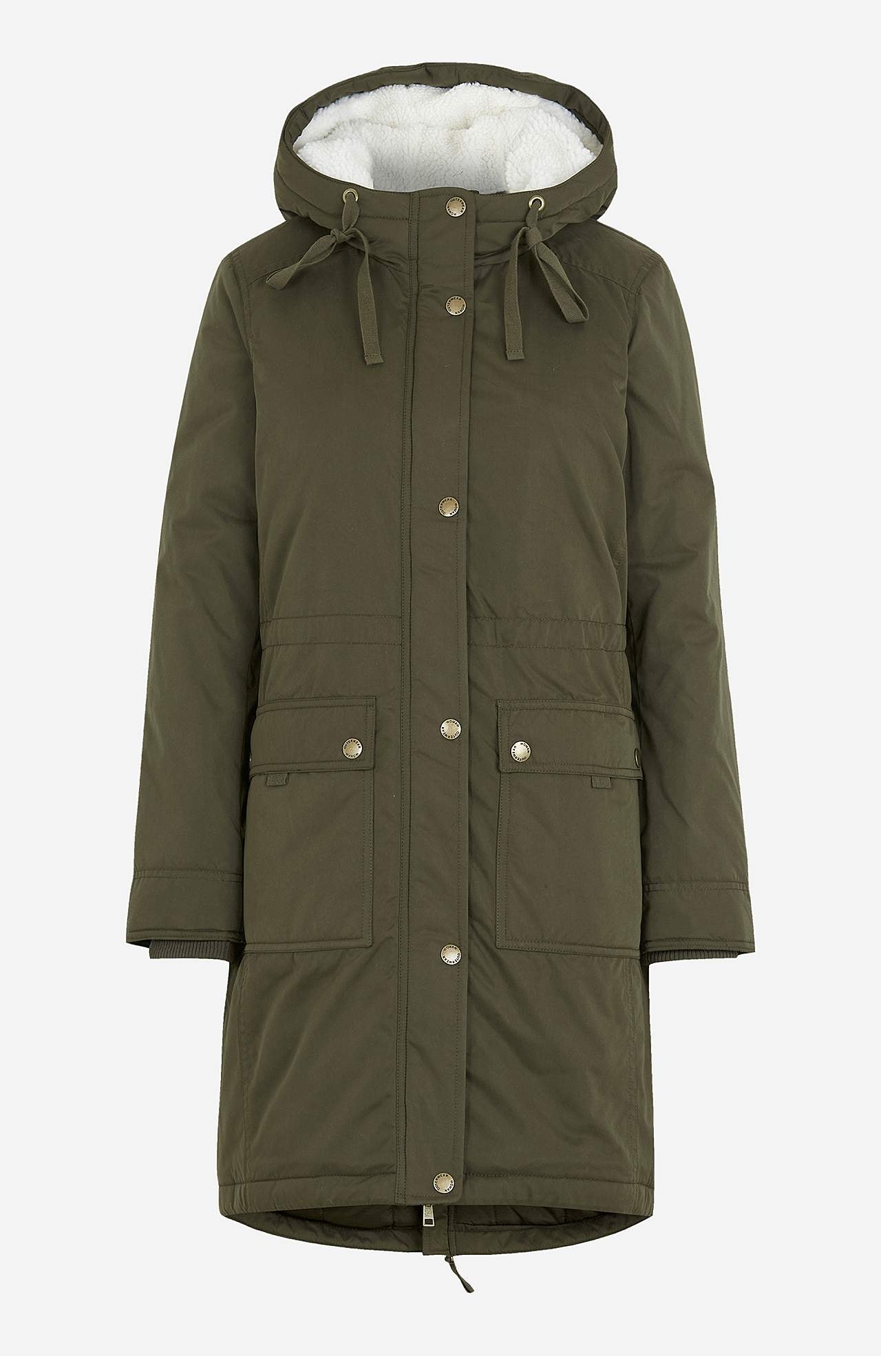 Parkas med pilefodrad huva
