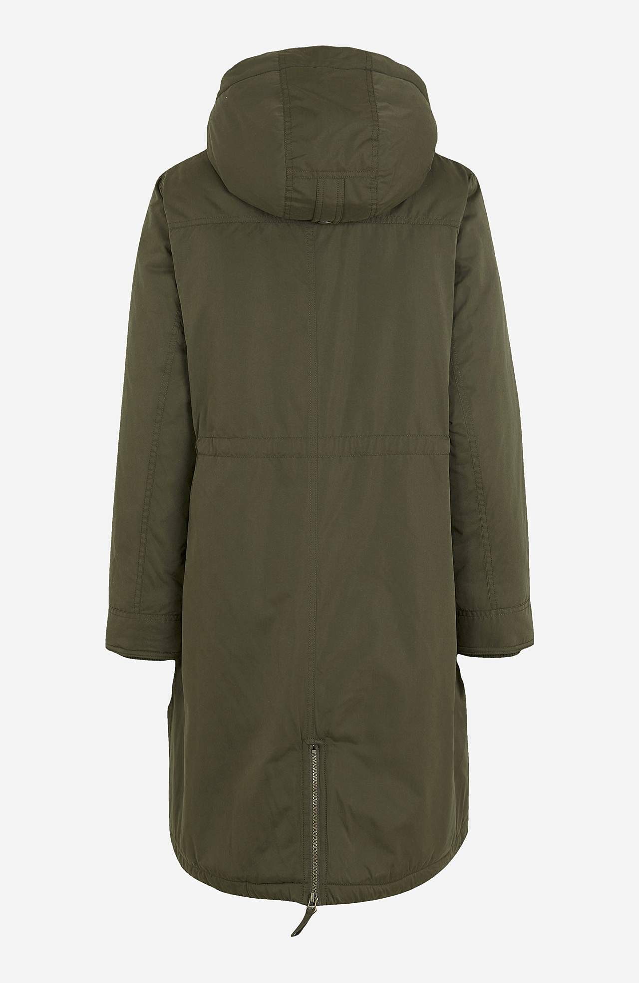 Parkas med pilefodrad huva