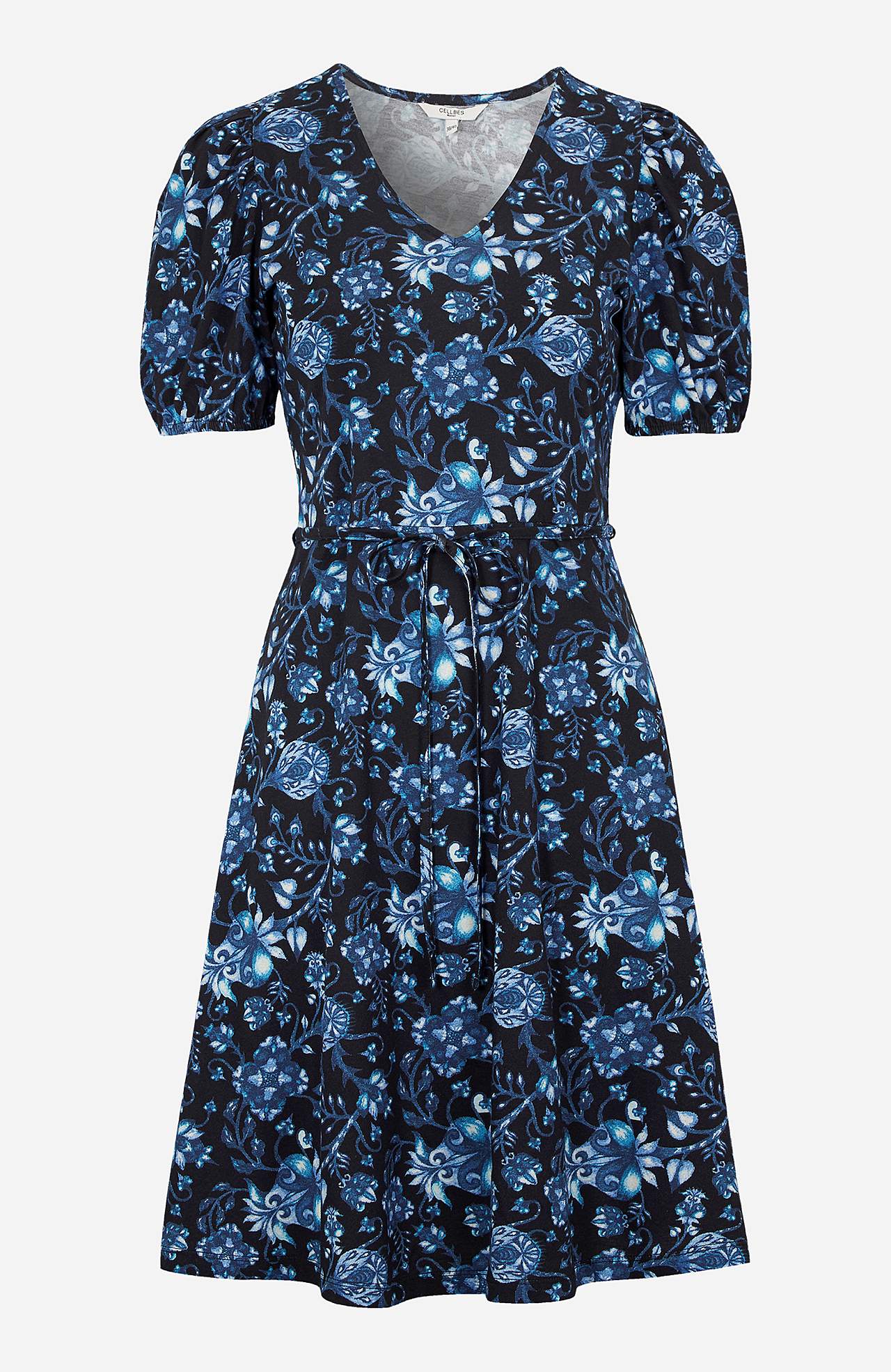 Mönstrad, kort trikåklänning