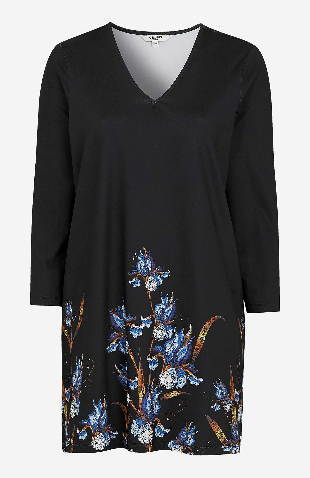 Trikåtunika med blommönster Nelly