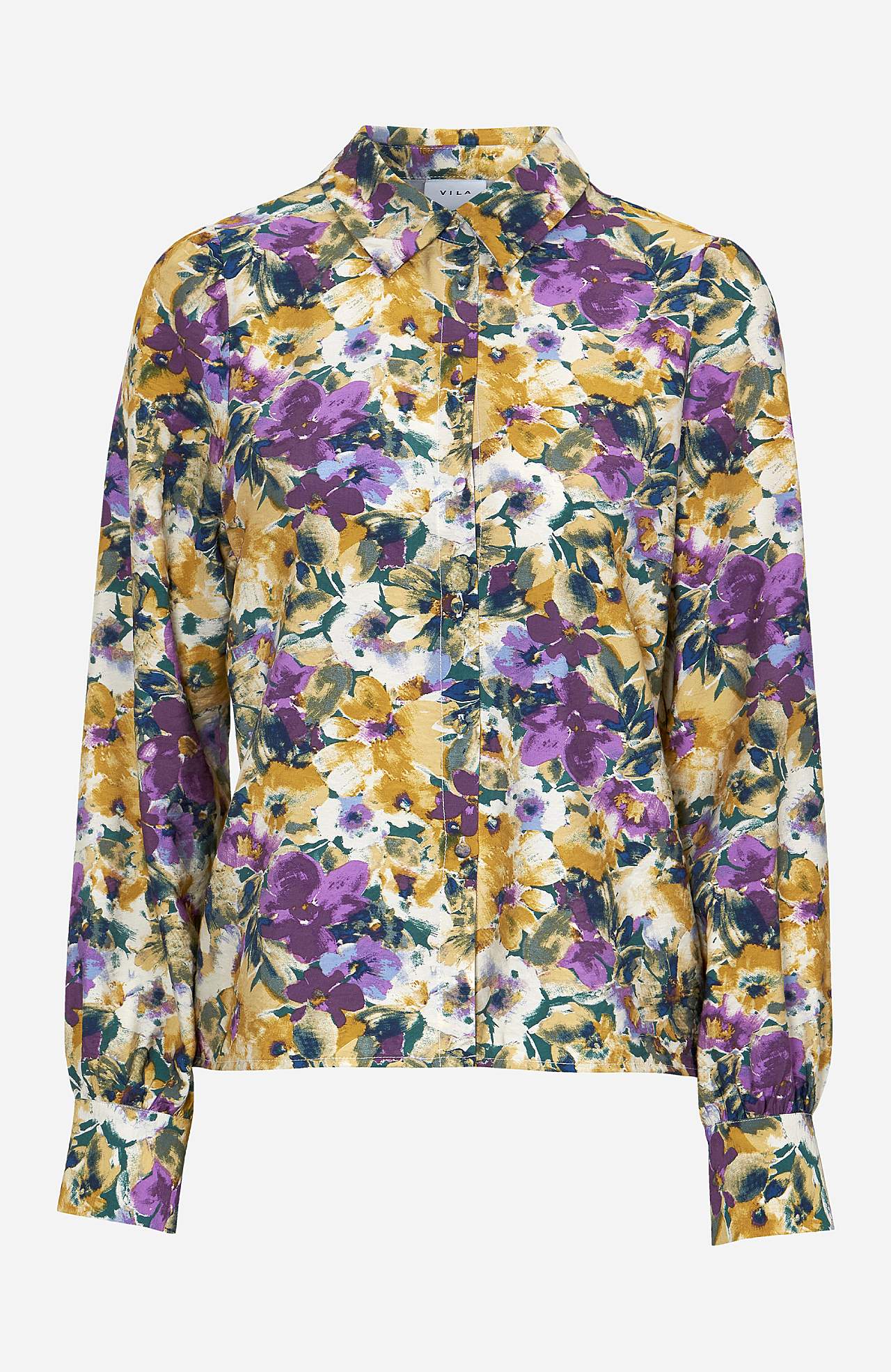 Blommig skjorta i viskosmix