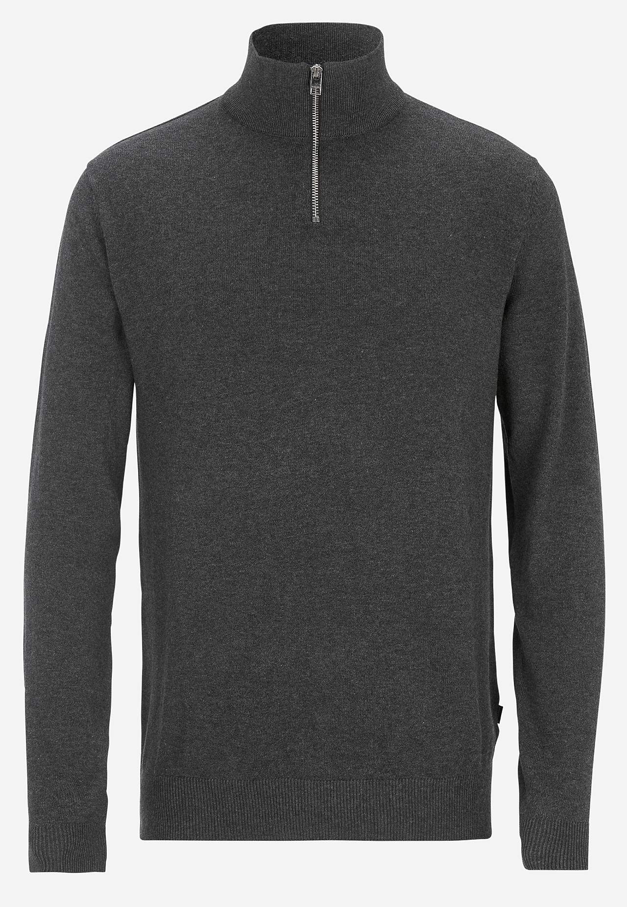 Finstickad tröja med dragkedja