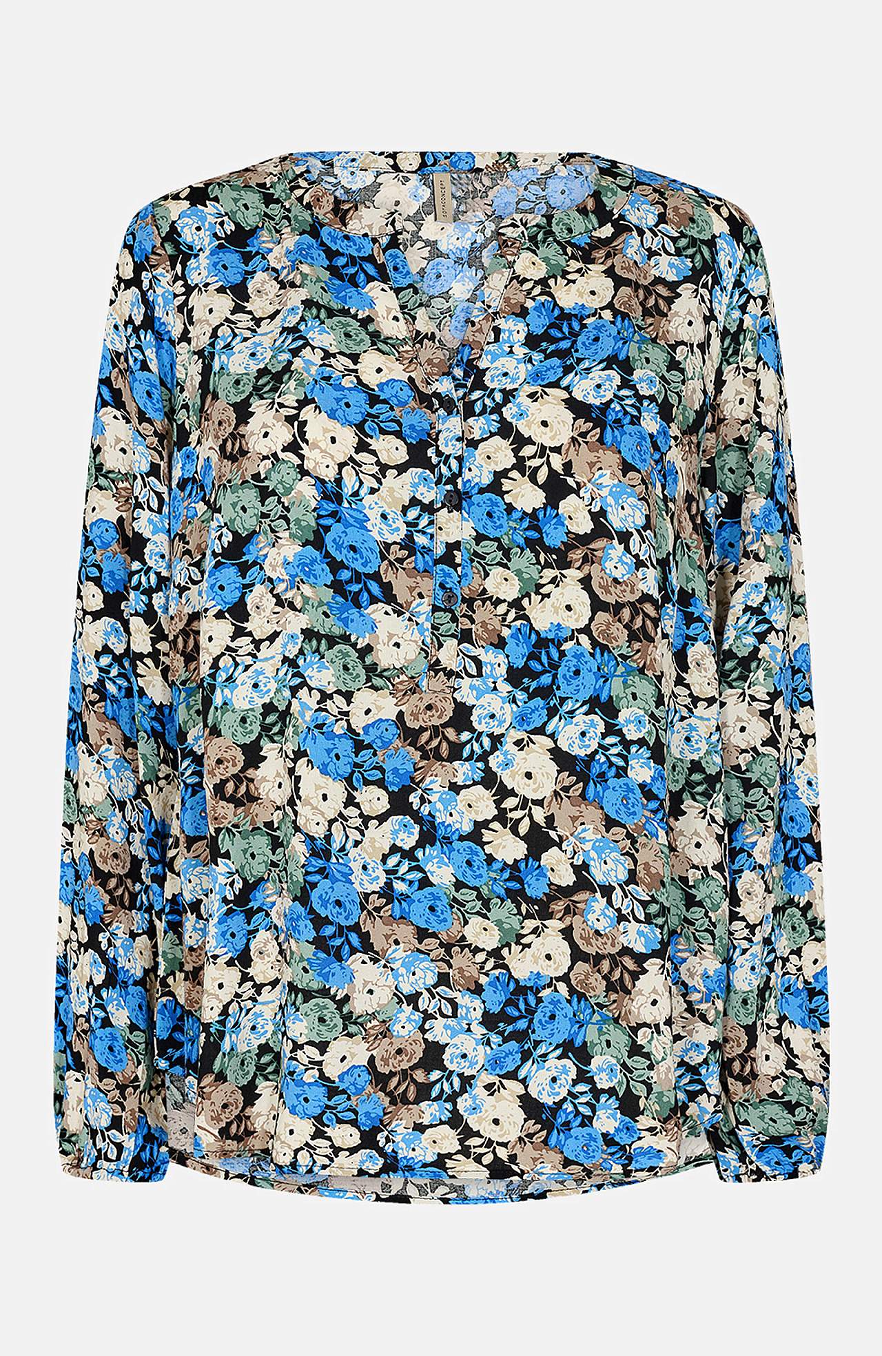 Blommönstrad viskosblus